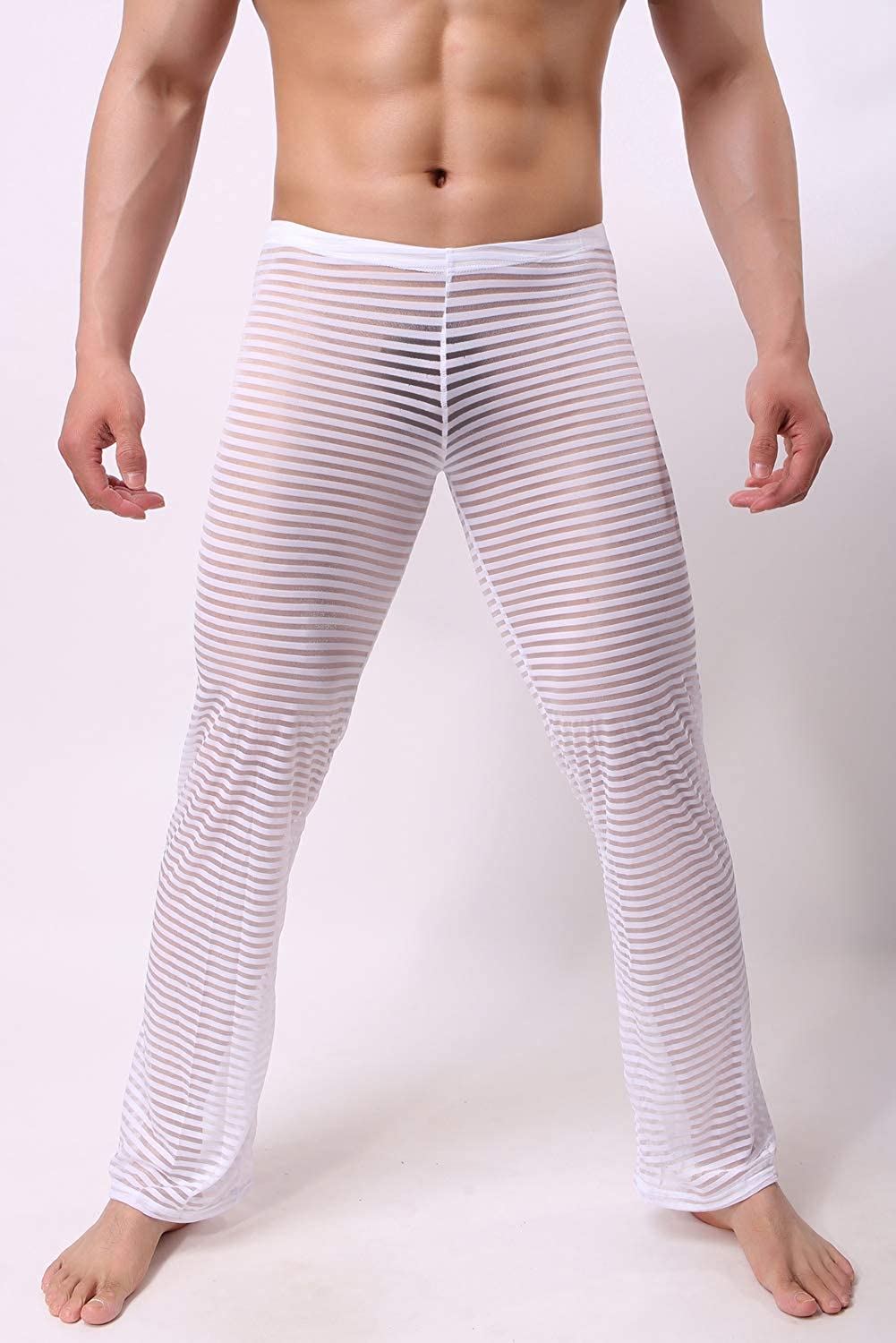 KAMUON Menâs Summer Sexy Mesh See Thru Stretchy Lightweight Sleep Lounge Pants | eBay
