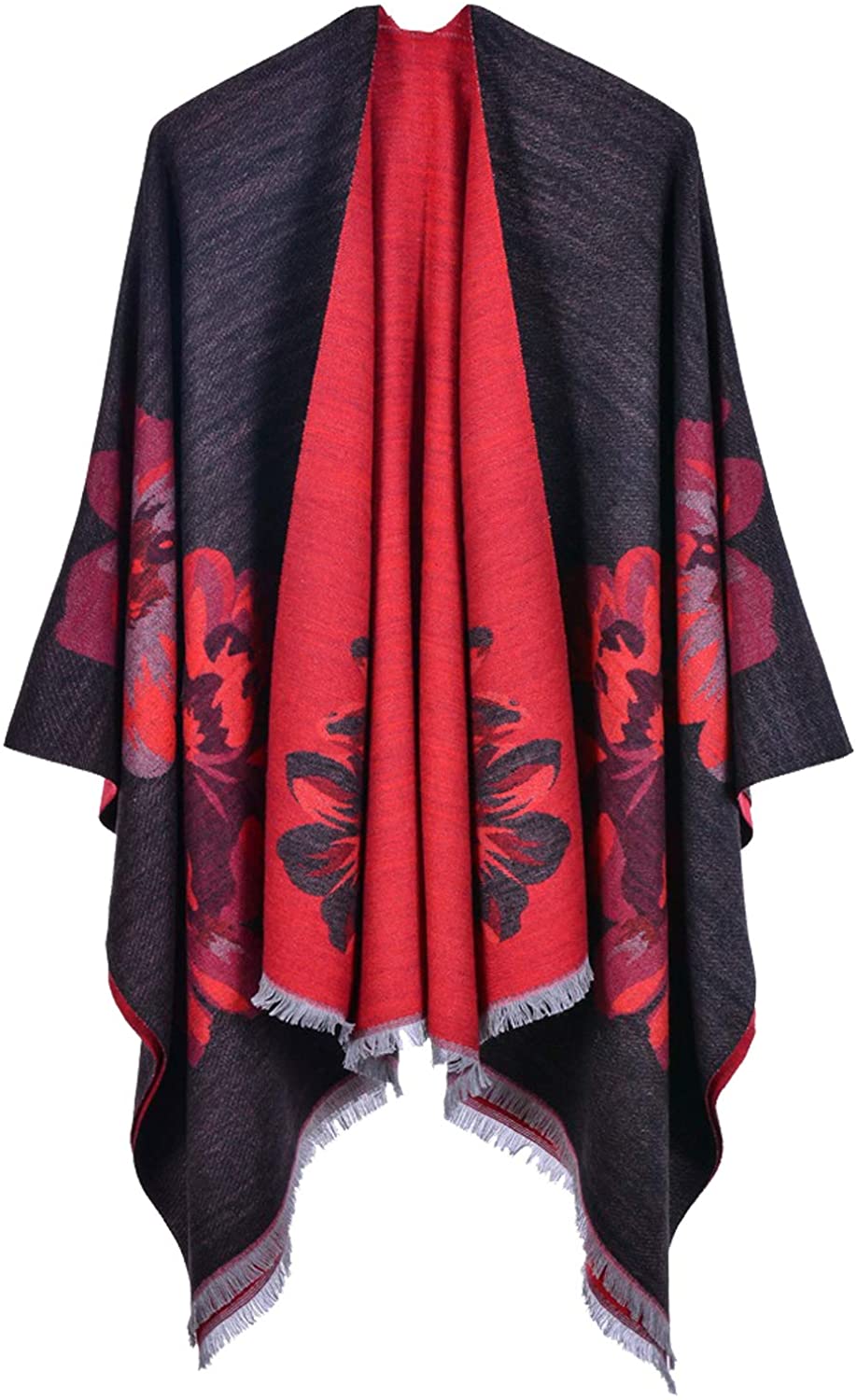 Yutdeng Women's Shawl Wrap Scarfs Poncho Cardigan Sweater Open Front for Fall Winter Plaid Sweater Poncho Cape Blanket Shawls and Wraps