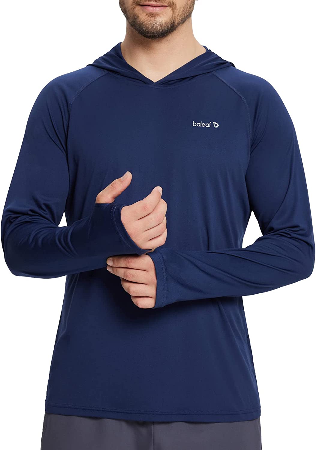 BALEAF Men's Sun Protection Hoodie Shirt UPF 50+ Long Sleeve UV SPF T-Shirts  Ras