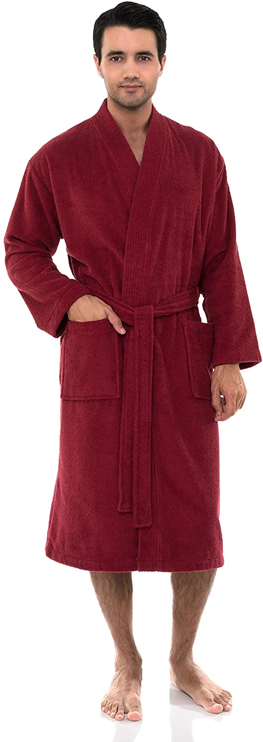 TowelSelections Mens Robe, 100% Cotton Terry Cloth Bathrobe, Soft Kimono  Bath Ro