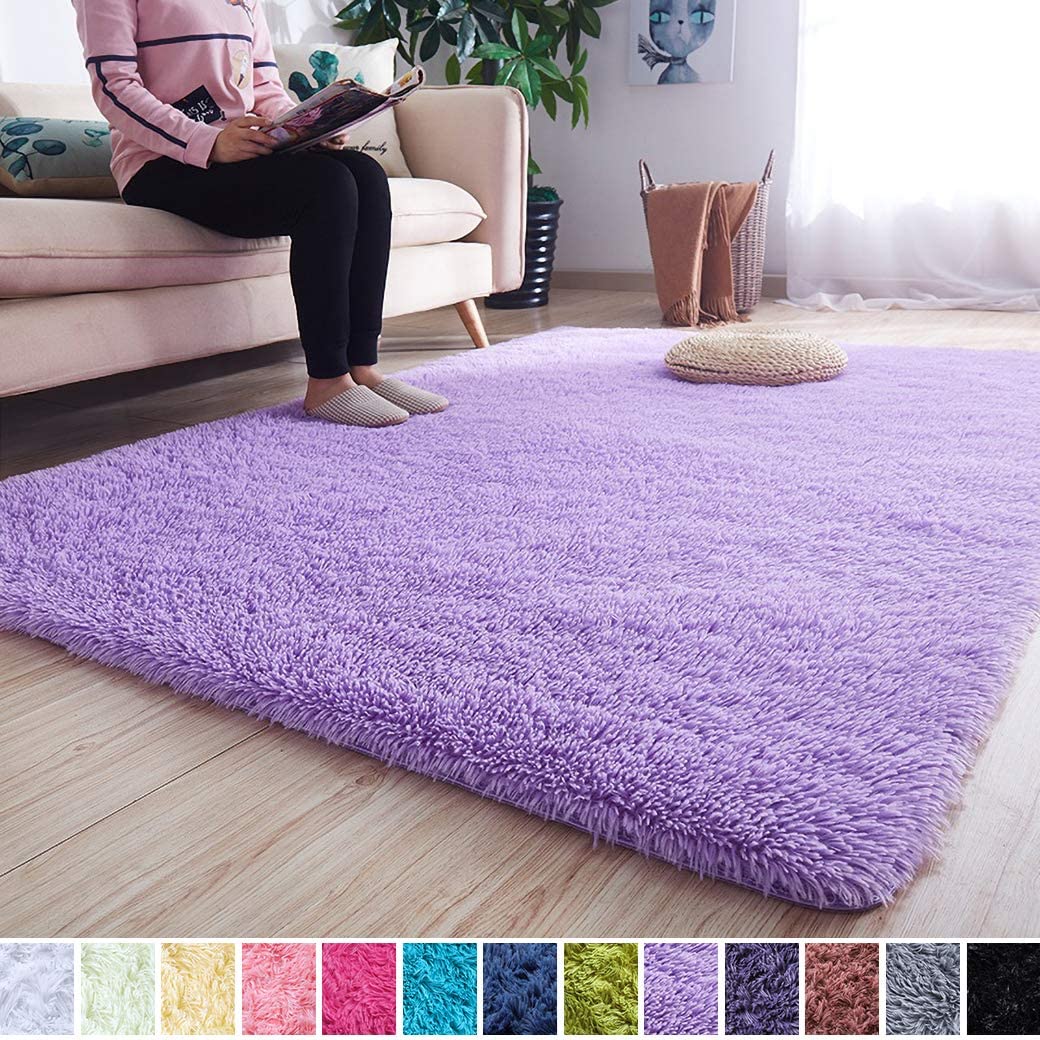 Purple Ultra Soft Indoor Modern Area Rugs Fluffy Living Room Carpets 2x3  Feet - Area Rugs, Facebook Marketplace