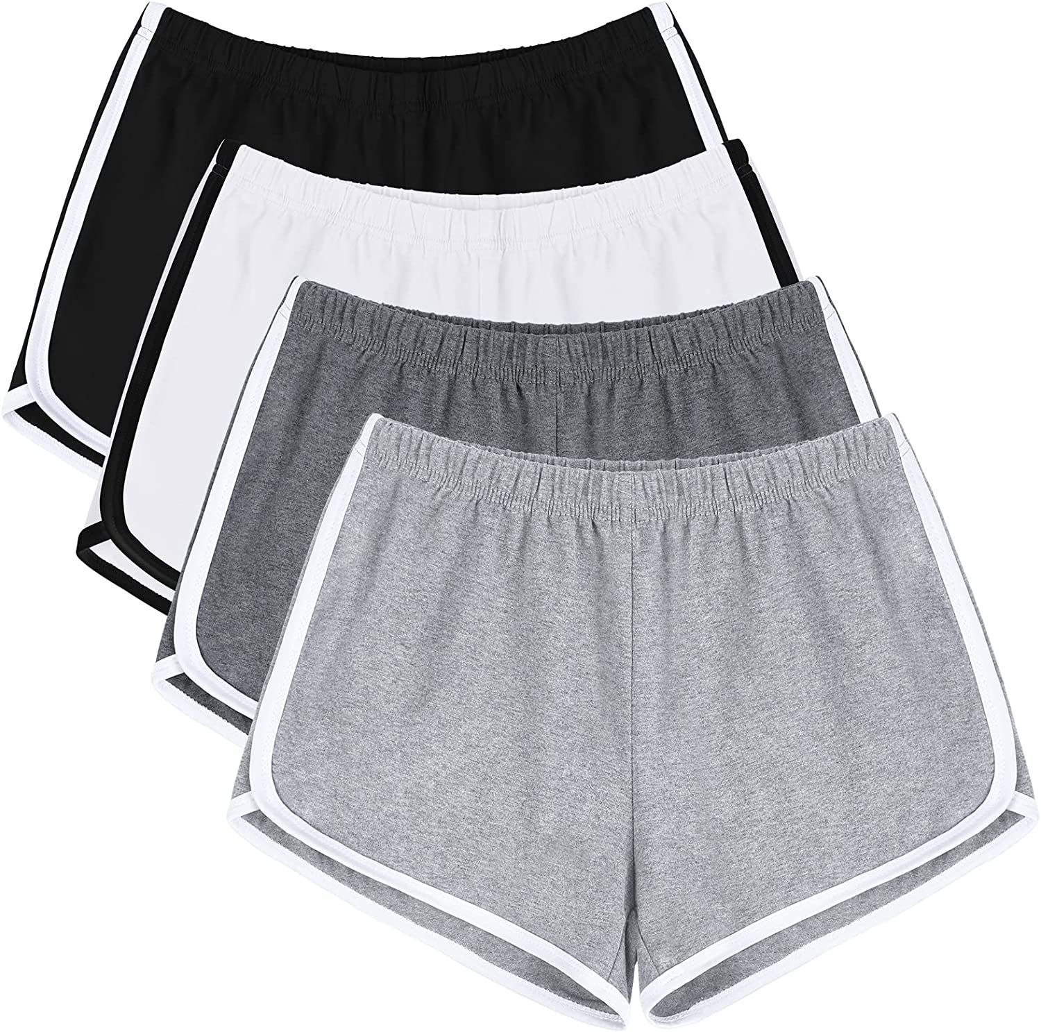 URATOT 3 Pack Running Athletic Shorts Yoga Short Pants Women Gym Dance Workout Shorts 