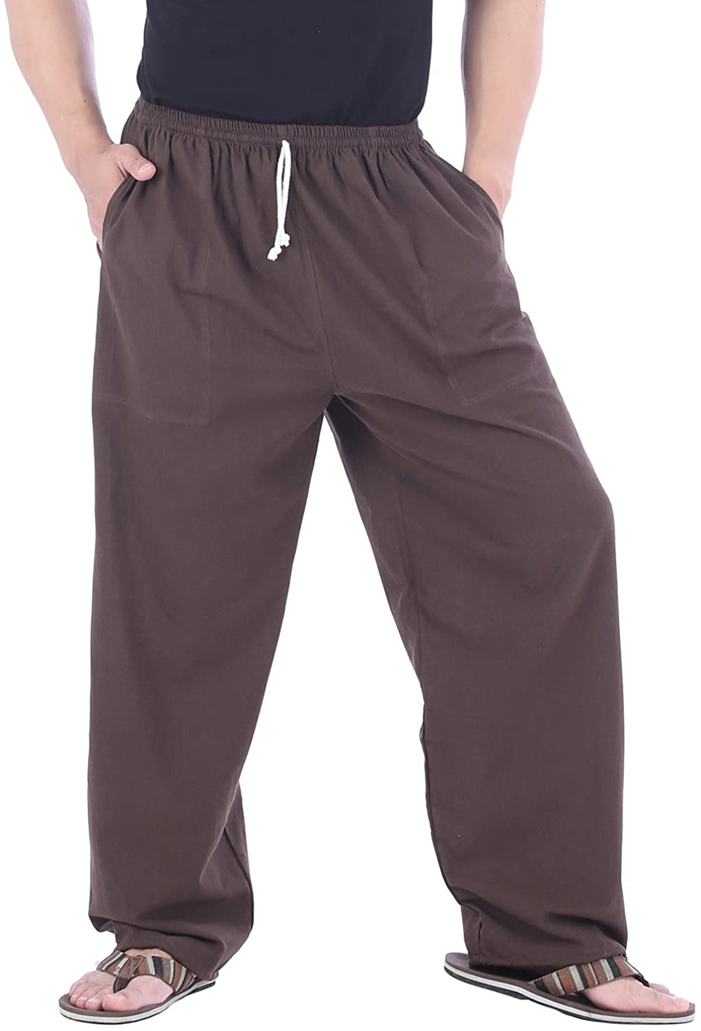 CandyHusky Mens Elastic Waist Casual Lounge Pajama Jogger Yoga Pants Cotton  | eBay