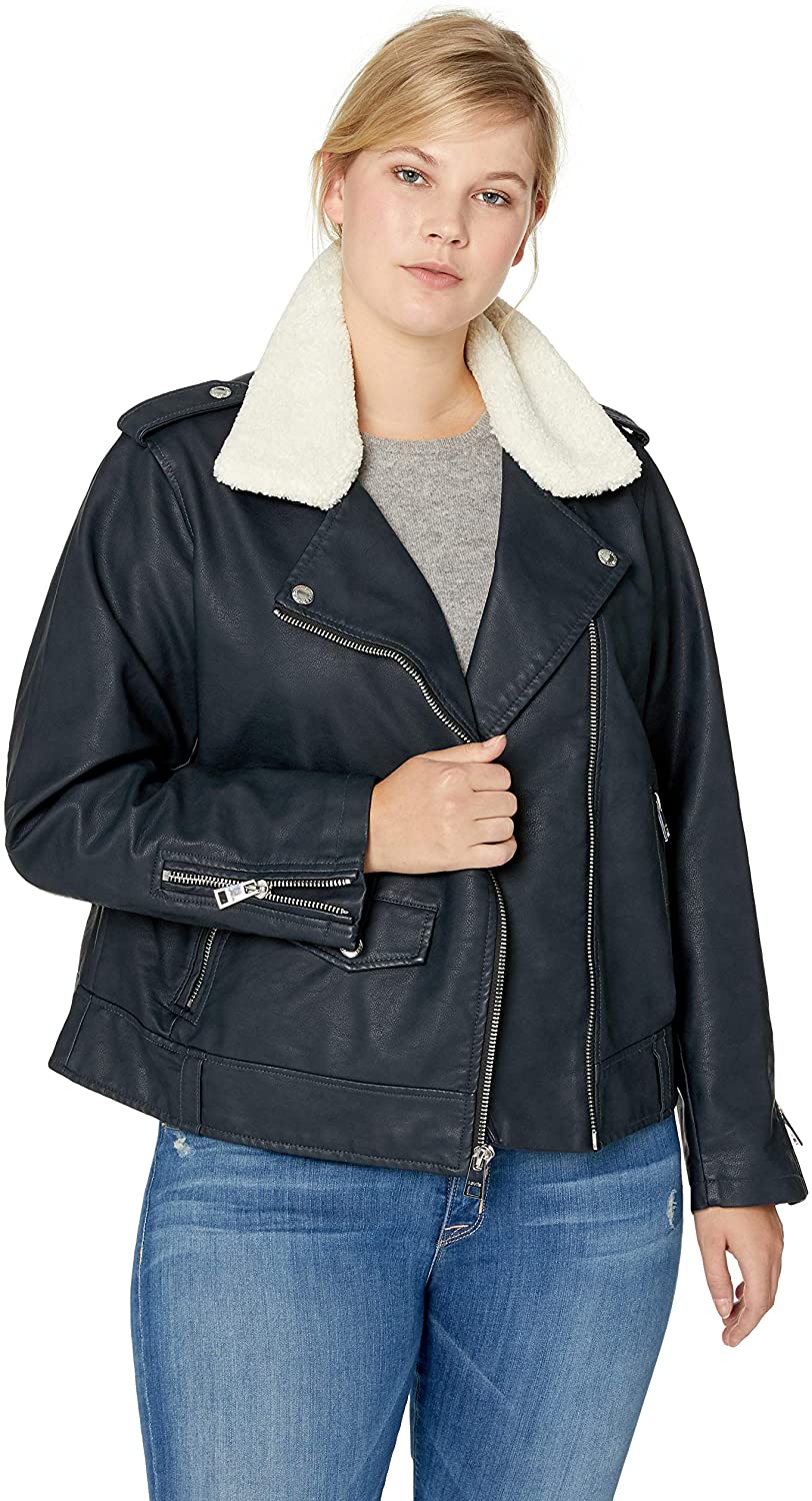 levis leather sherpa jacket women's