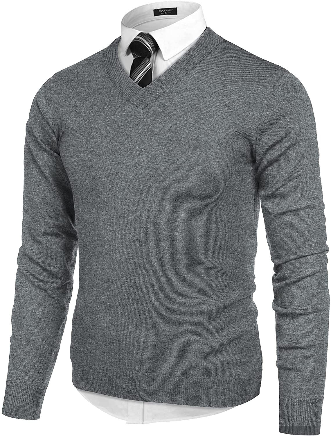 COOFANDY Men's V Neck Dress Sweater