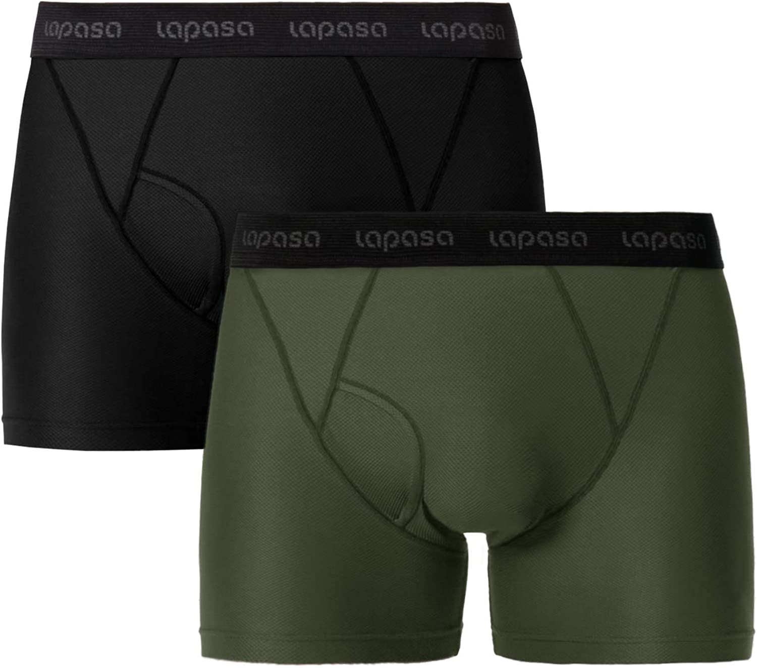LAPASA Men's Sports Boxer Shorts Travel Quick Dry Trunks, Mesh
