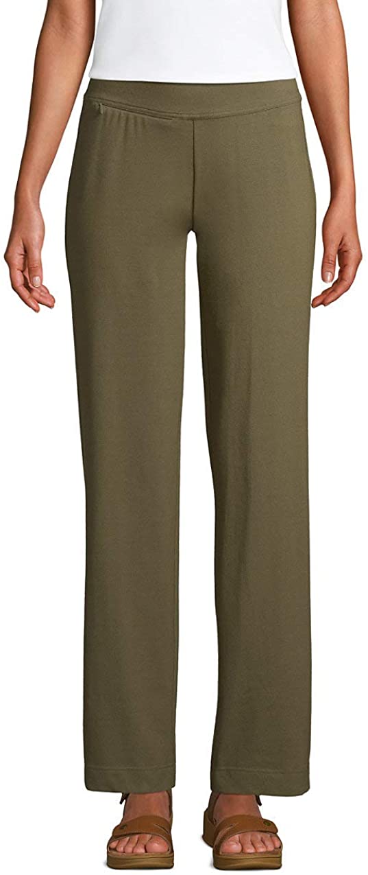 Lands' End Women's Petite Starfish Mid Rise Straight Leg Pants