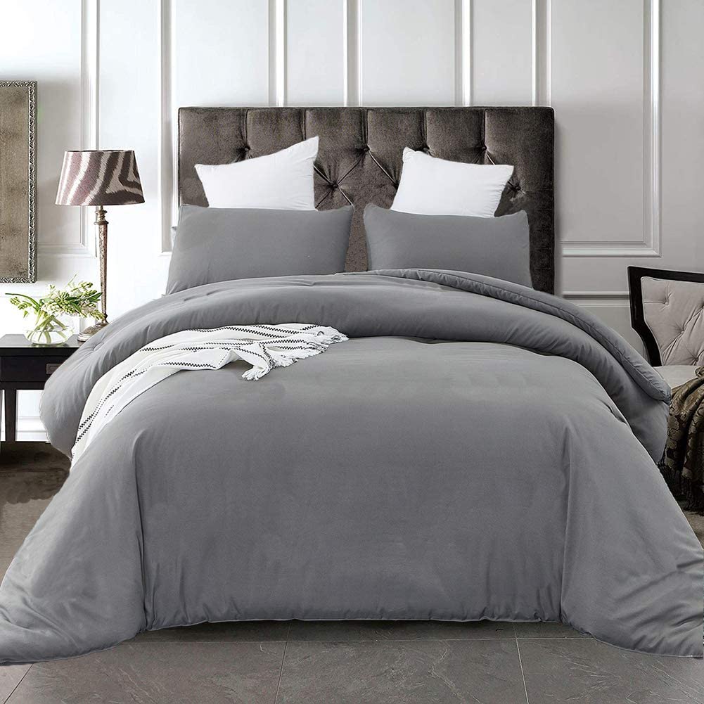 Cottonight Grey Comforter Set King Men Modern Comforter Lightweight ...