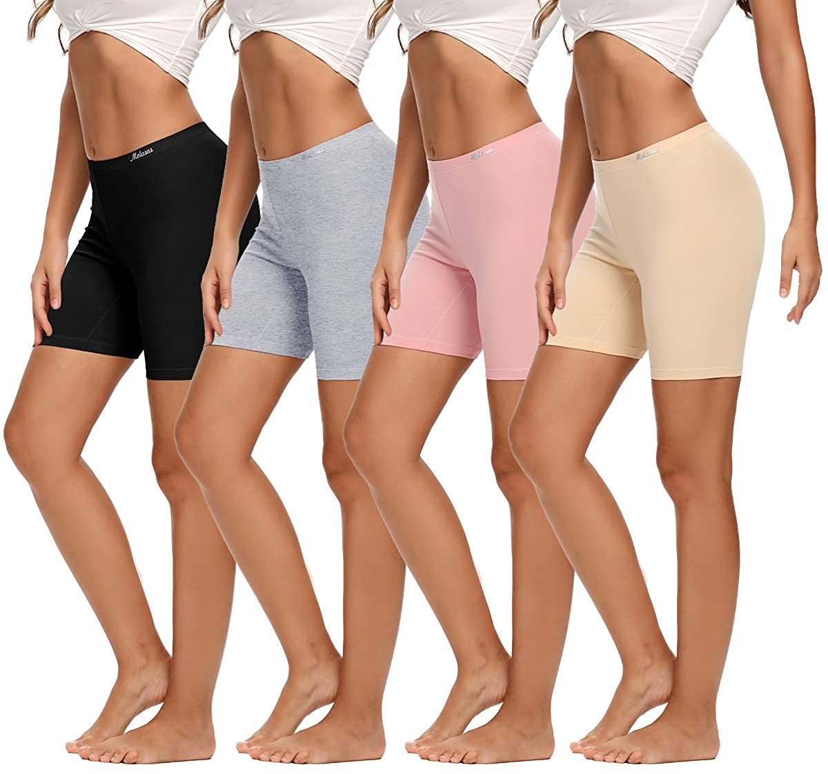 Molasus 4.5 Inseam Womens Trunks Underwear Soft Cotton Boxer Briefs Ladies  Anti Chafing Boy Shorts Panties : : Clothing, Shoes & Accessories
