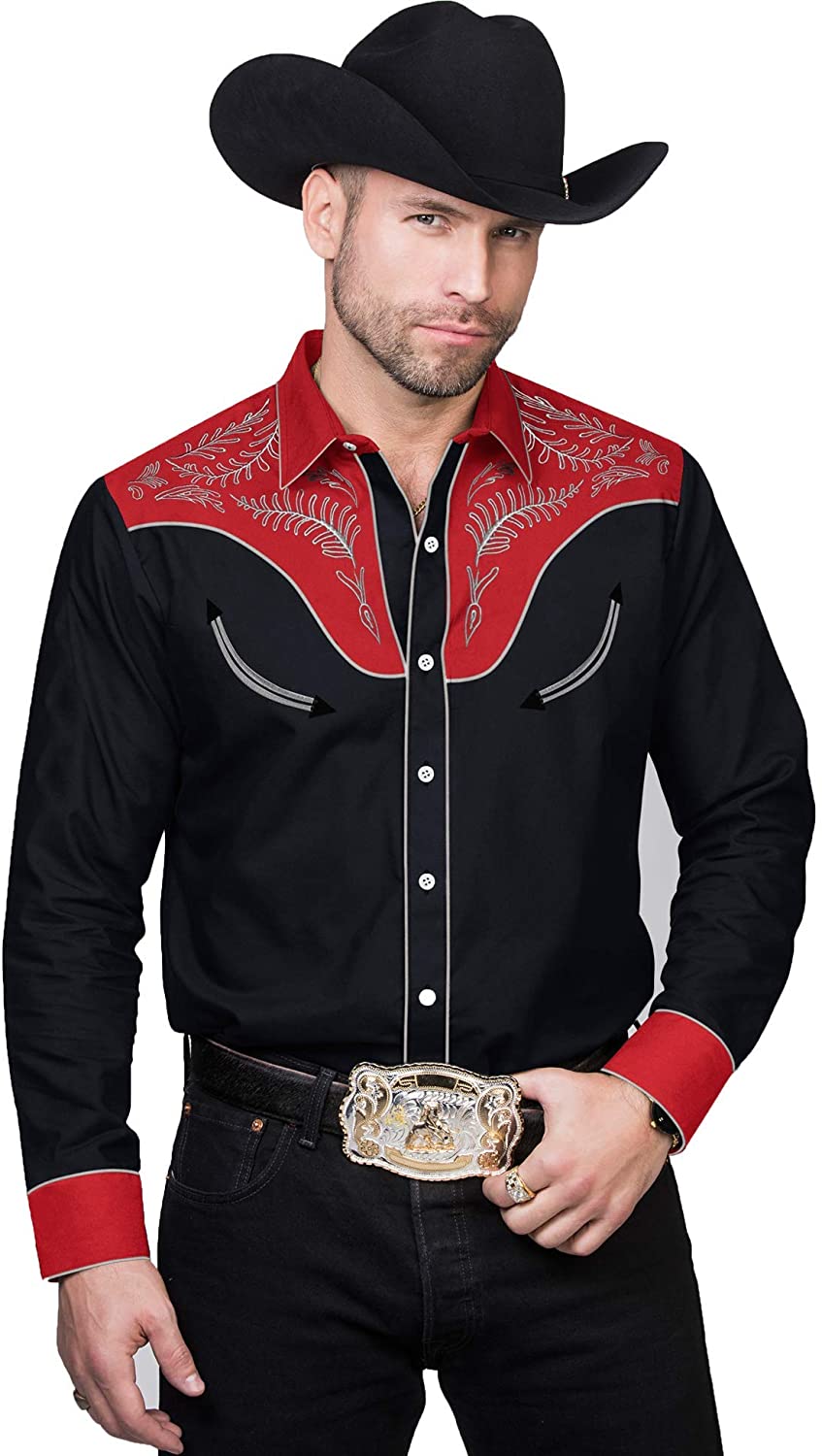 COOFANDY Men's Western Cowboy Shirt Embroidered Long Sleeve Slim Fit Casual  Cotton Button Down Hippie Shirts with Pockets : : Clothing, Shoes