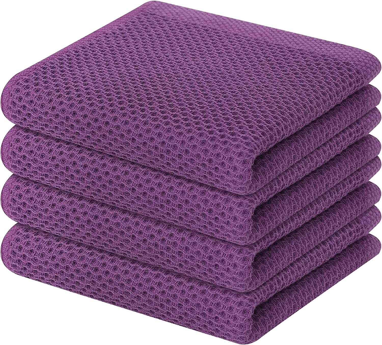 Homaxy 100% Cotton Waffle Weave Kitchen Dish Cloths, Ultra Soft