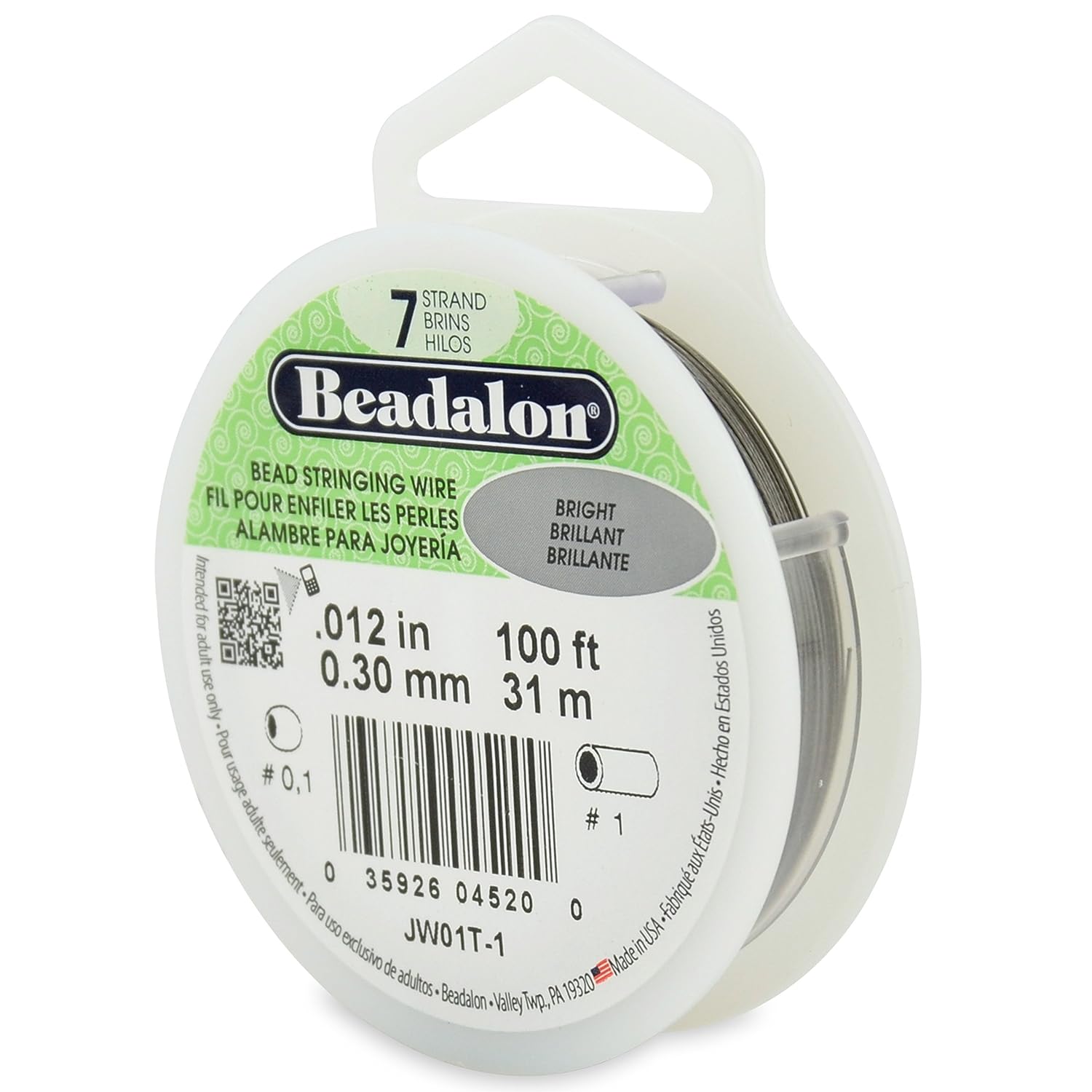 12 Pack: Beadalon® 0.018 Bright 7 Strand Bead Stringing Wire
