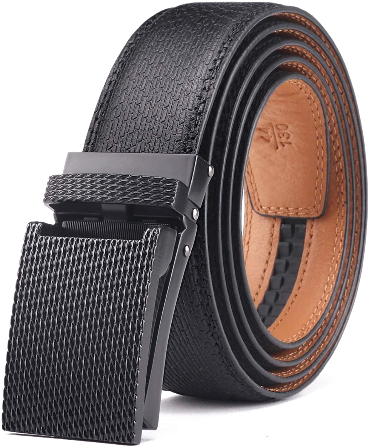 BULLIANT Men Belts 2 Pack,Ratchet Sliding Belt Adjustable For Gift Mens  Dress Casual 1 3/8,Cut for Fit