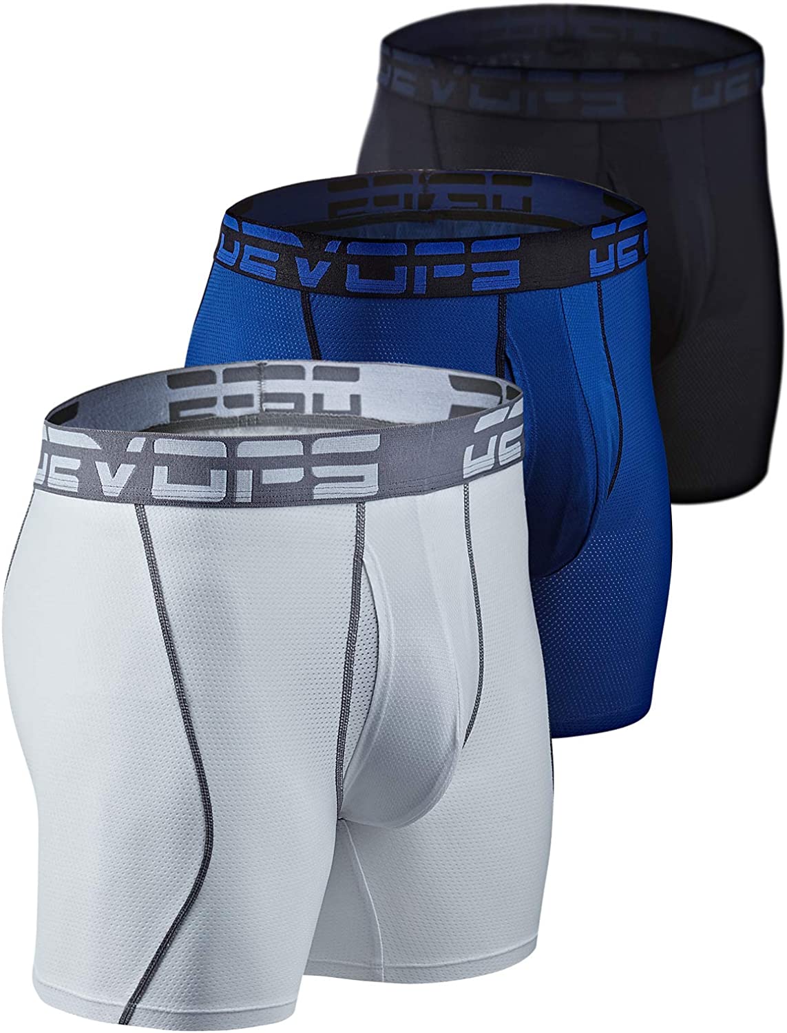 DEVOPS Men's Perfomance Cool Dry Mesh Underwear Boxer Trunk 6-inch ...