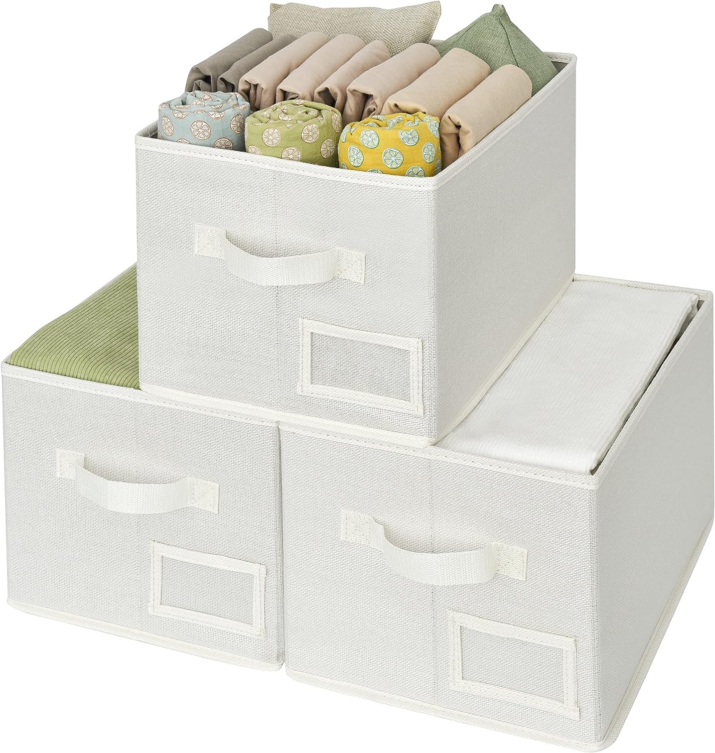 GRANNY SAYS Clothing Storage Bins for Closet with Handles, Foldable  Rectangle Baskets, Fabric Containers Boxes for Organizing Shelves Bedroom,  Gray