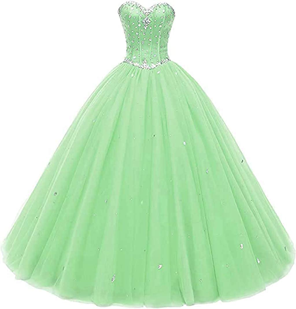 Dearta Womens Ball Gown Sweetheart Floor-Length Tulle Quinceanera Dresses