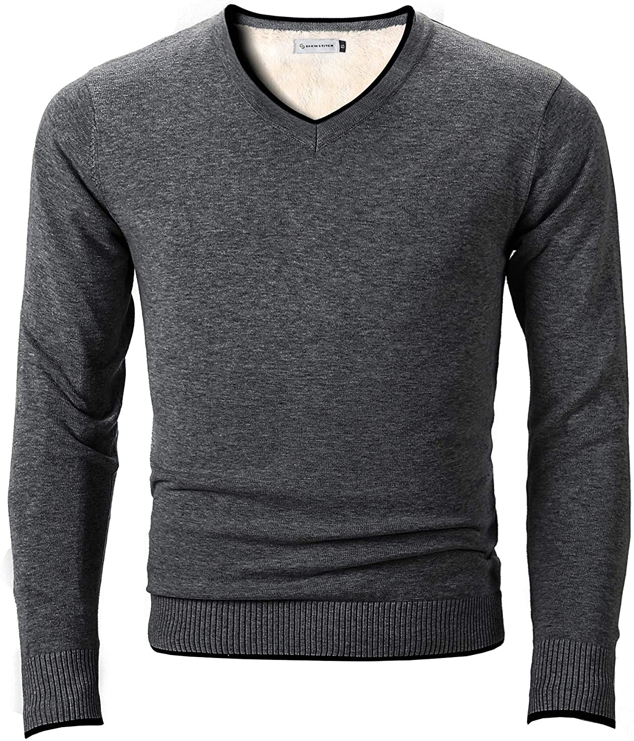 MOCOTONO Mens V-Neck Long Sleeve Pullover Casual Sweater