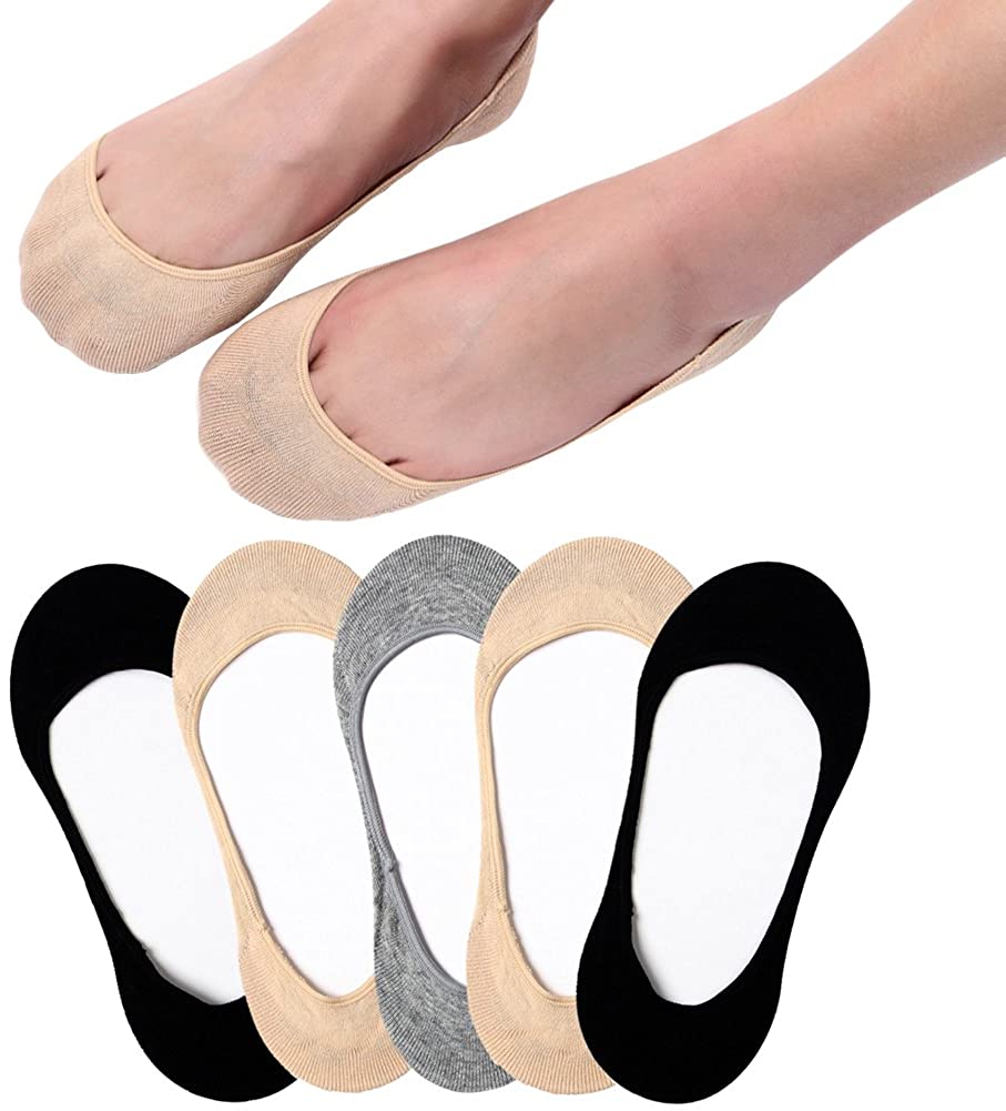 6 Pairs No Show Socks Women Invisible Non Slip Low Cut Boat Liner Socks 