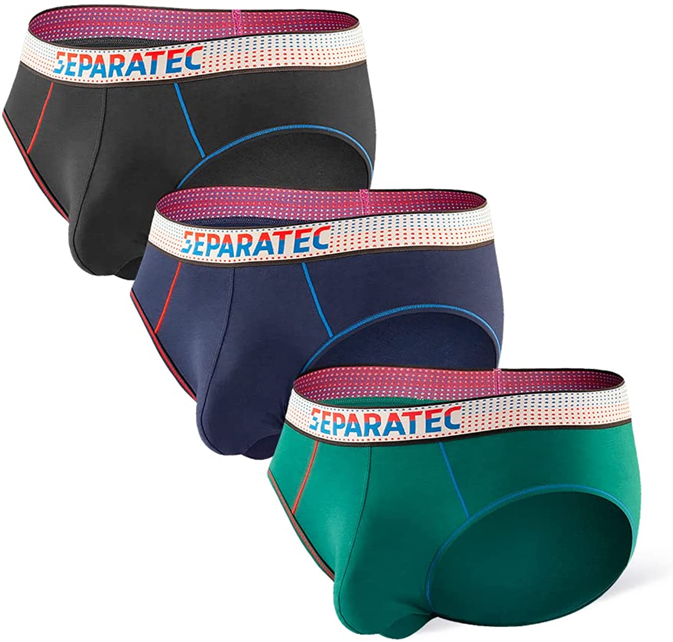 Separatec Men's Soft Cotton Modal Dual Pouch Underwear Bulge Enhancing ...