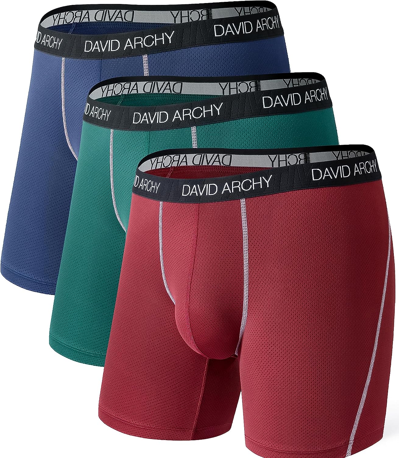 David Archy 3 Packs Boxer Brief Mesh Quick Dry Sports Sports
