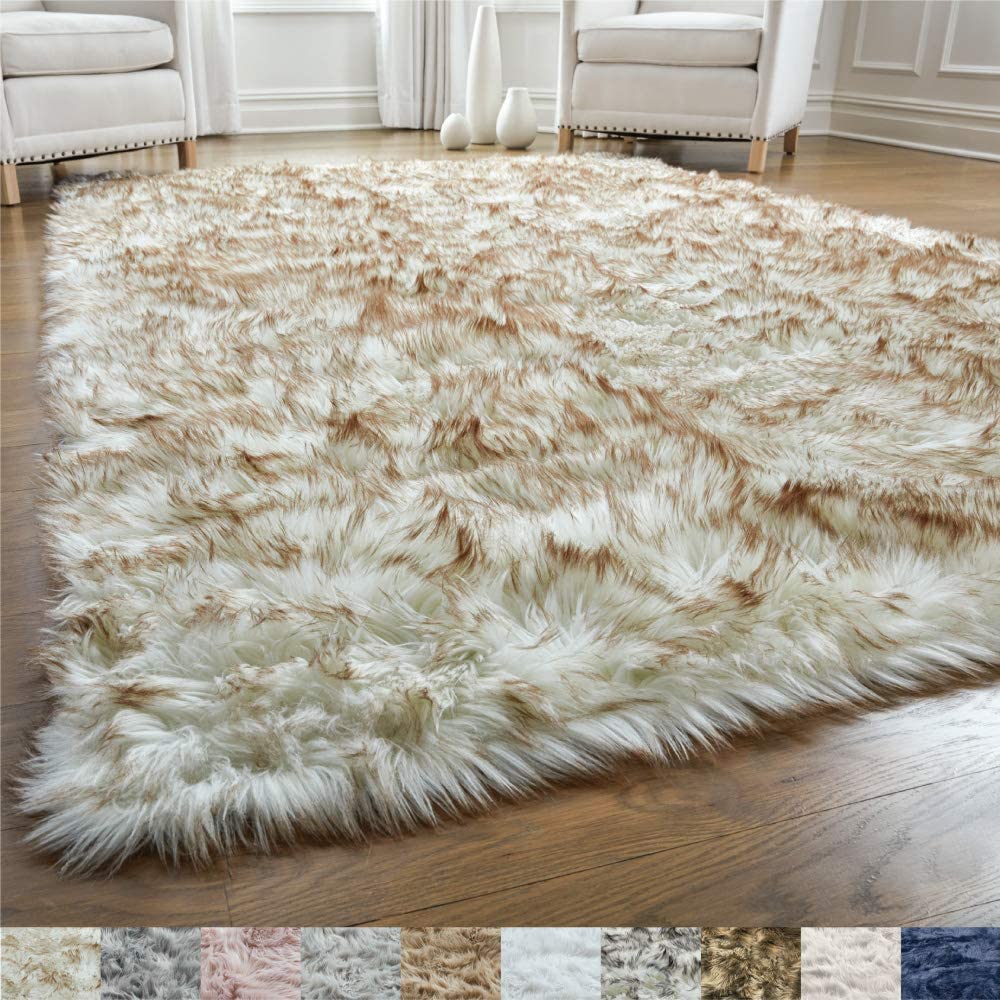 Gorilla Grip Original Premium Faux Fur Area Rug, 3x5, Softest