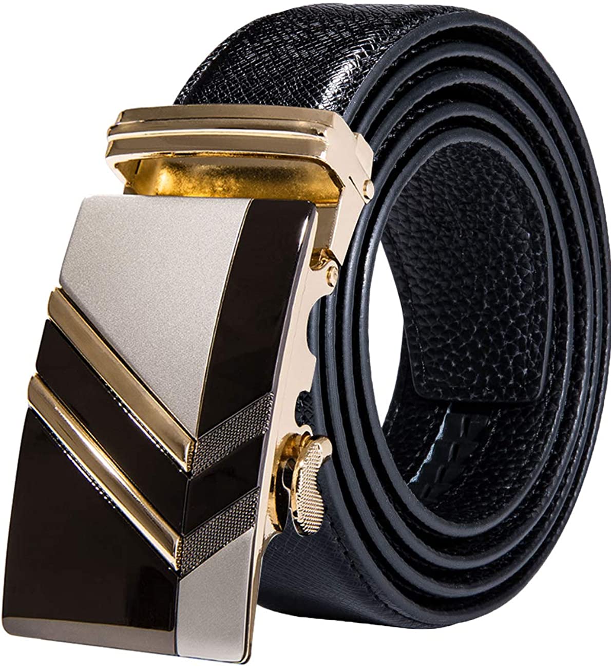 Barry.Wang Mens Ratchet Belt,Genuine Leather Belt with Automatic Buckle ...