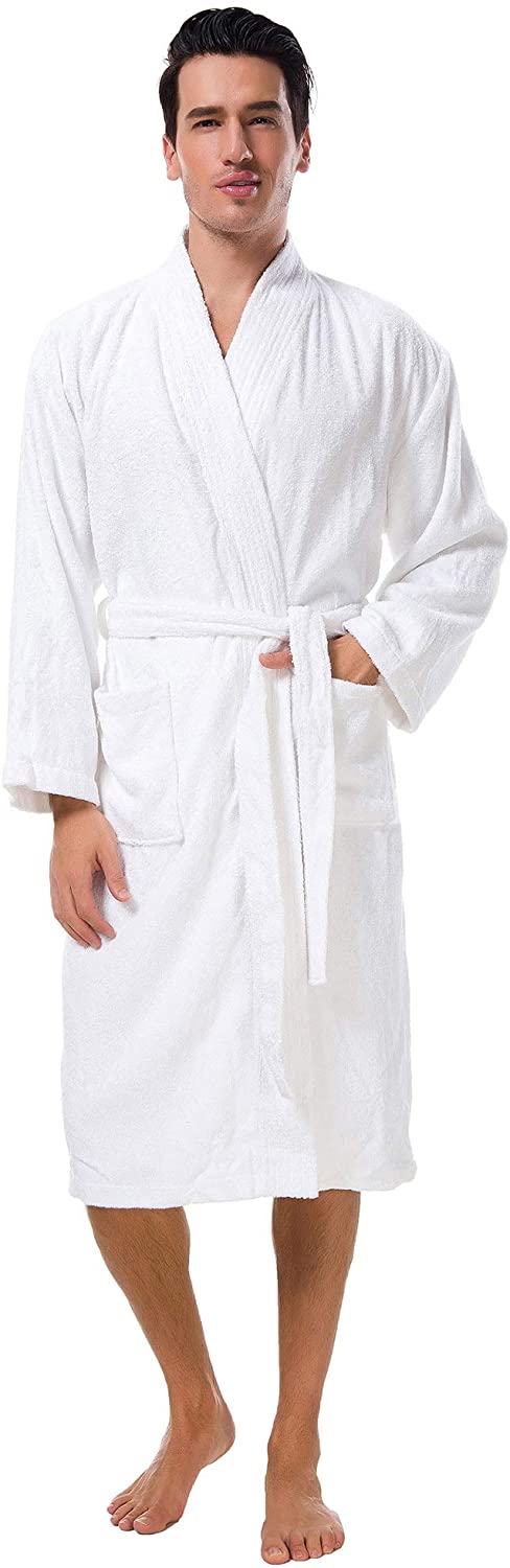 thumbnail 10  - SIORO Mens Robe Terry Cloth Kimono Bathrobe Cotton Soft Shower Towel Bath Robes 