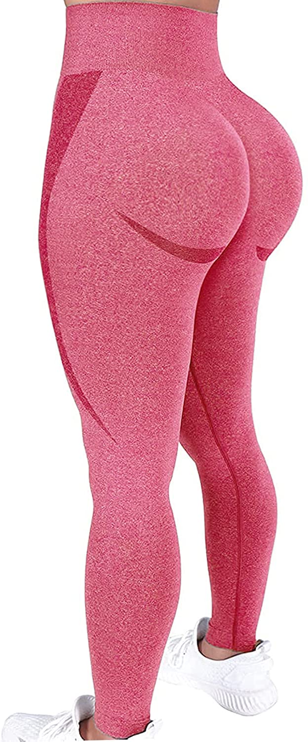 KIWI RATA High Waist Butt Lift Seamless Leggings for Women Peach