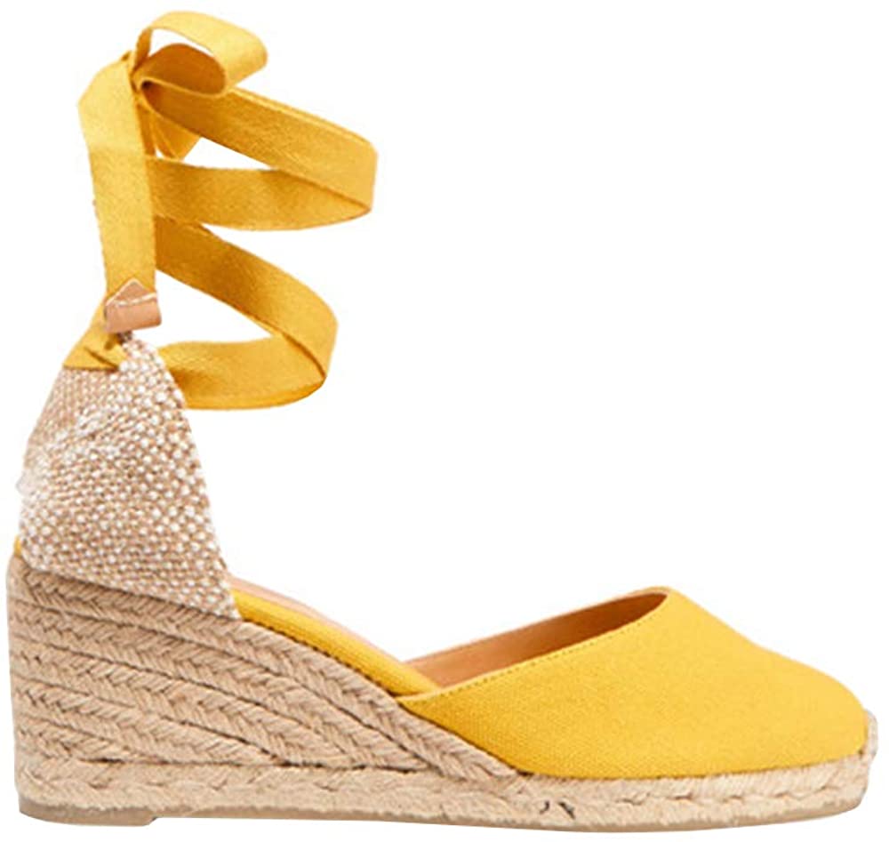 espadrille wedges closed toe lace up