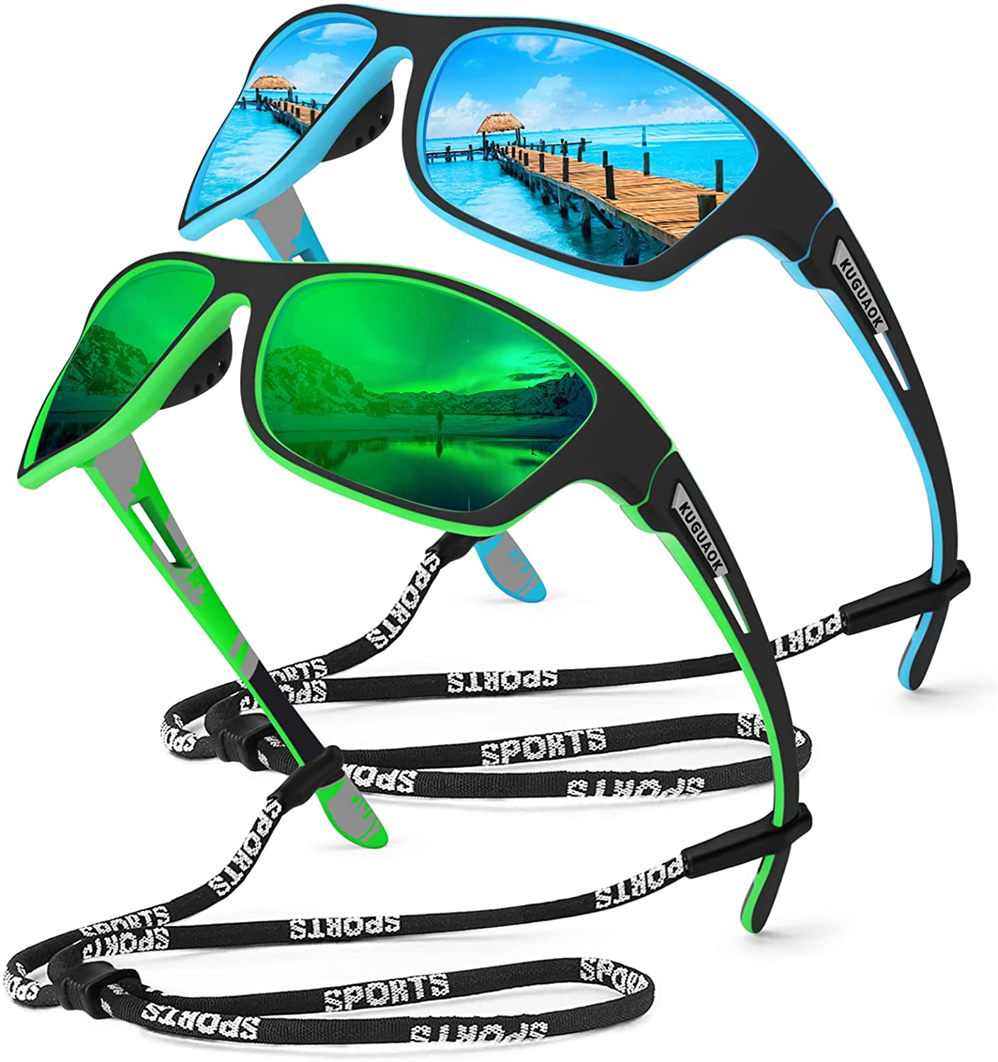 KUGUAOK Polarized Sports Sunglasses for Men Driving Cycling Fishing Sun  Glasses