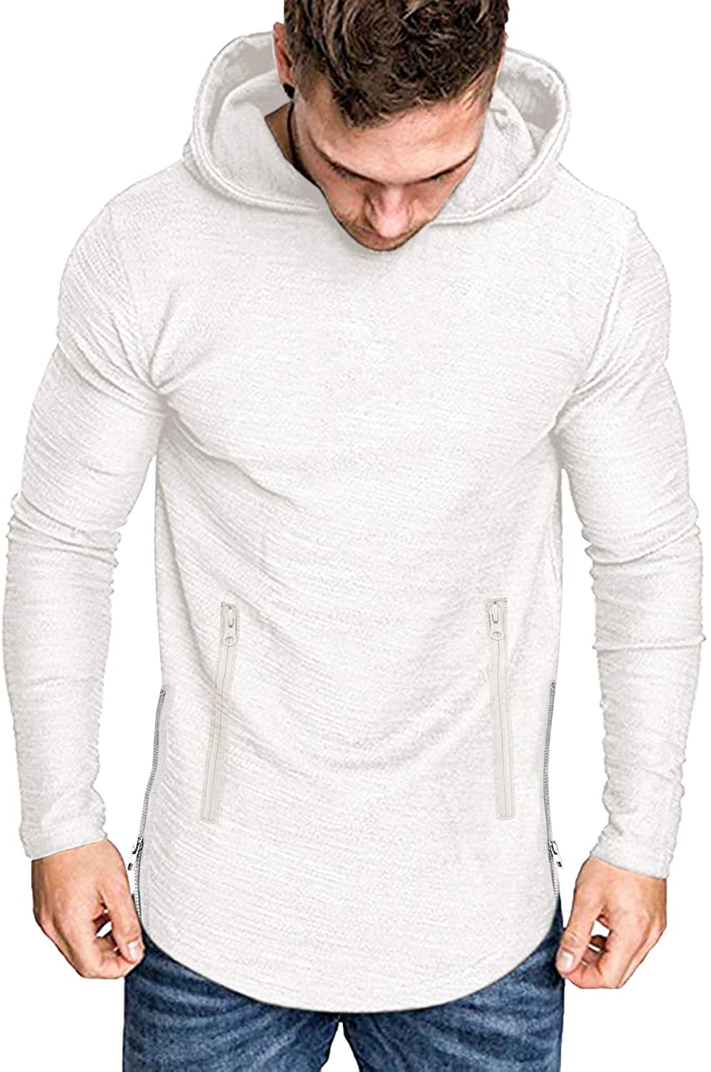 COOFANDY Men's Fashion Workout Hoodie Muscle Fit Cotton Blend Gym ...