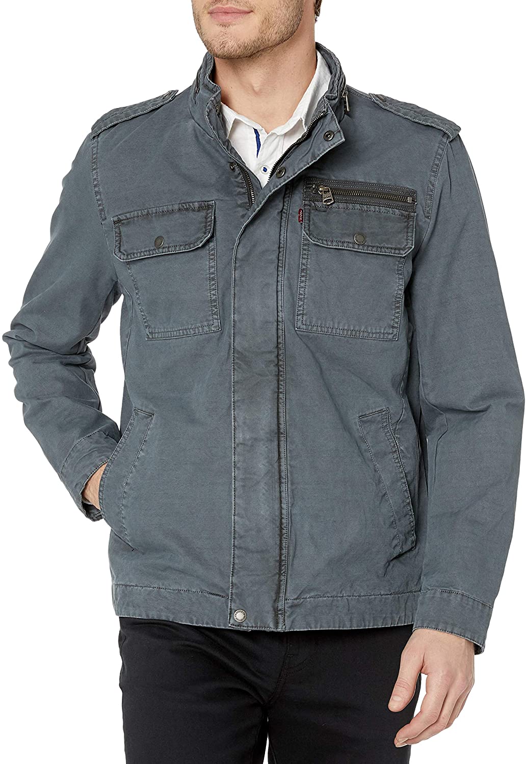 Levi's Men's Cotton Stand Collar Military Jacket | eBay