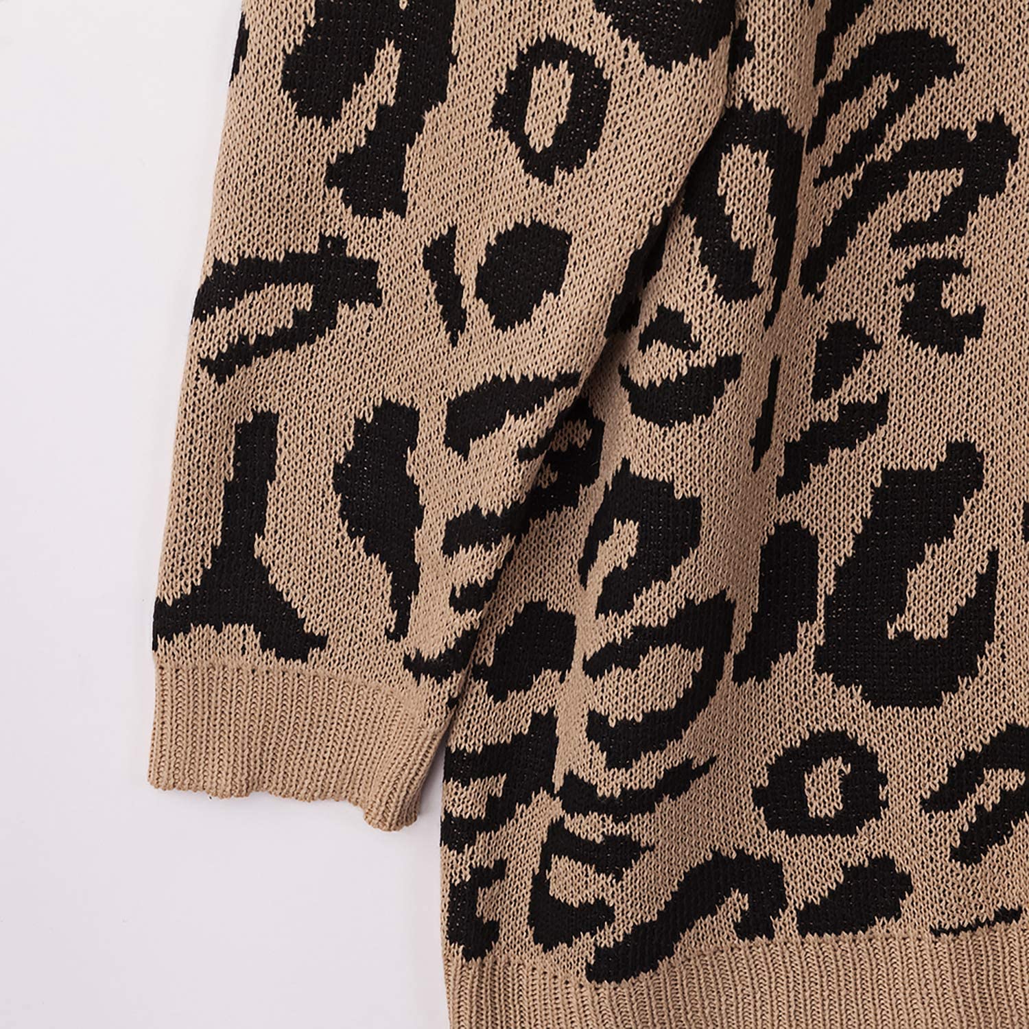 ECOWISH Women's Oversized Leopard Print Sweater Long Sleeve Casual ...