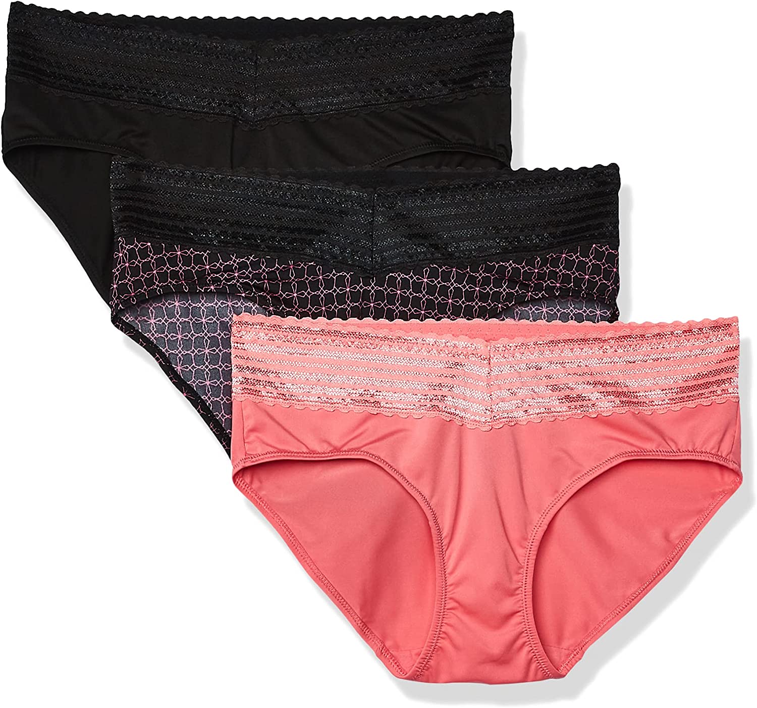 Warner's Women's Blissful Benefits No Muffin 3 Pack Cotton Hipster Panties