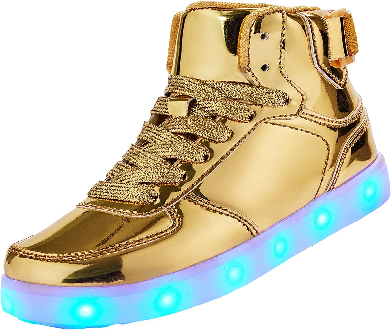  DIYJTS Unisex LED Light Up Shoes, Fashion High Top LED  Sneakers USB Rechargeable Glowing Luminous Shoes for Men, Women, Teens  Black