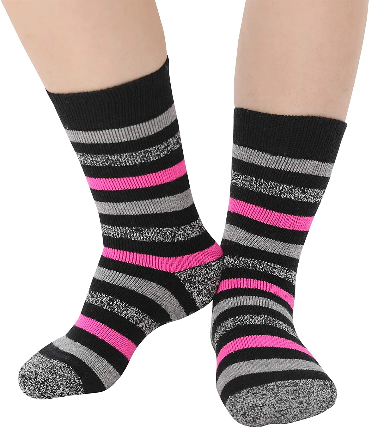 Jormatt 2 Pairs Women Thick Thermal Socks Non Slip Insulated Heated ...