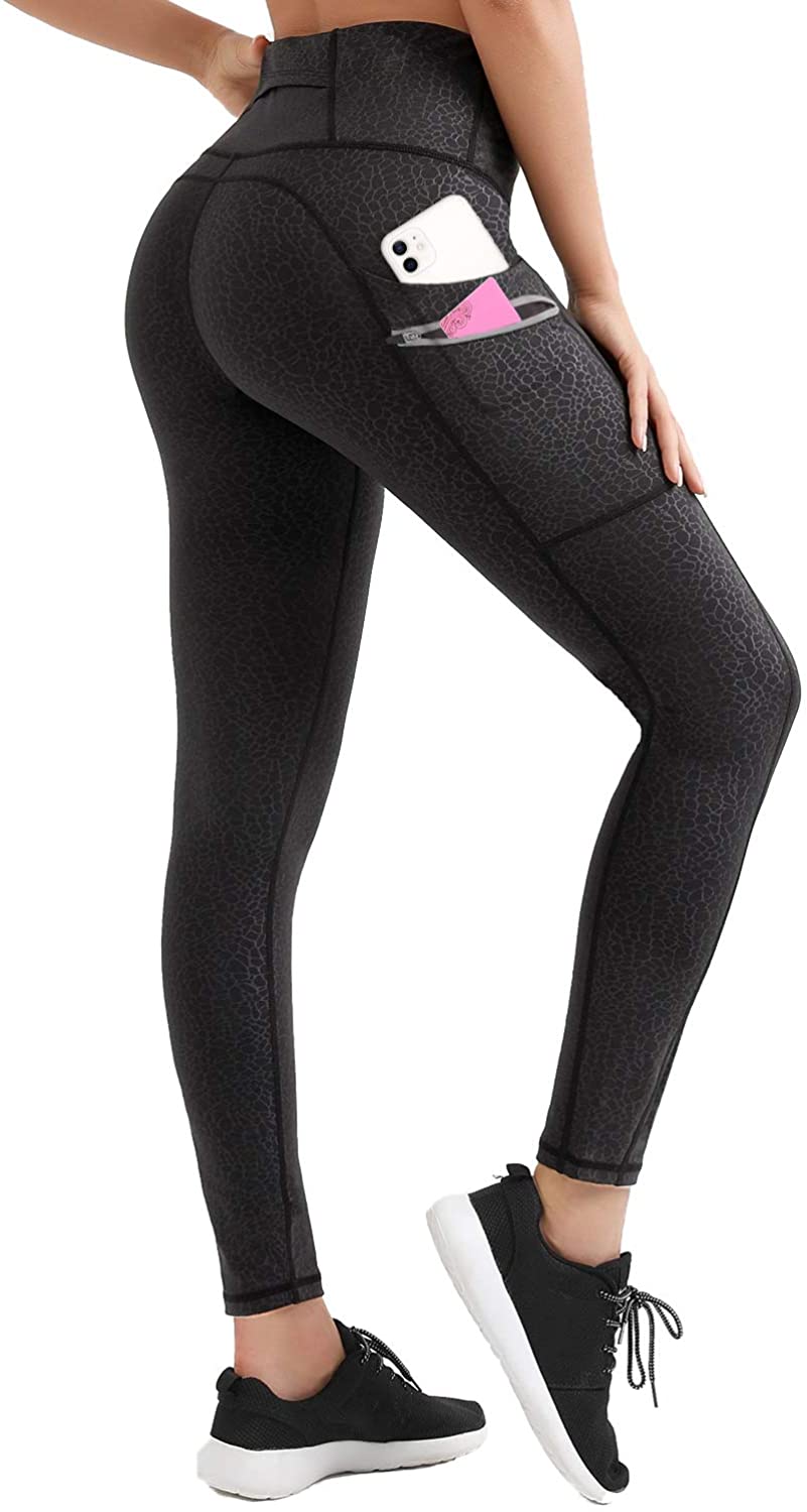 Reshe Workout Leggings for Women with 5 Pockets High Waist Yoga Pants for Women 