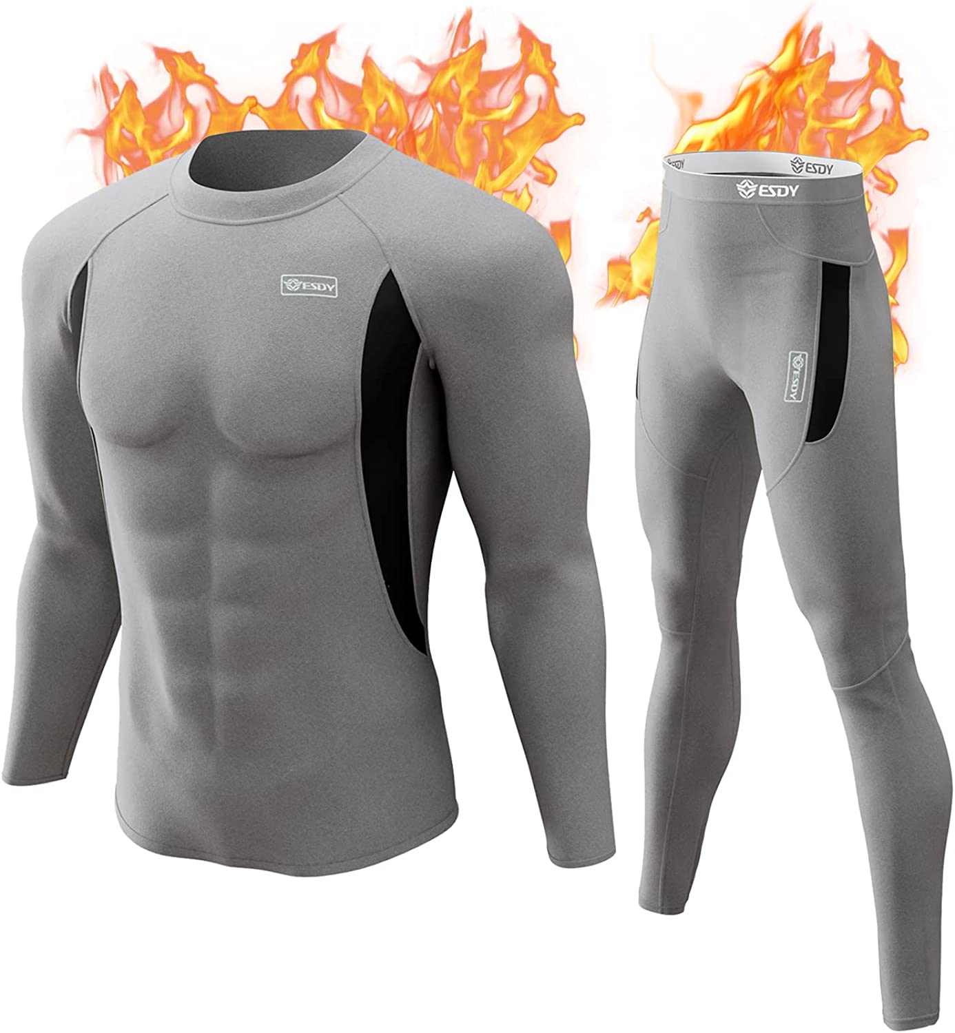 CL convallaria Men's Thermal Underwear Set, Fleece Lined Long Johns, Base  Layer Bottom & Top, Hunting Gear & Winter Gear : : Clothing, Shoes