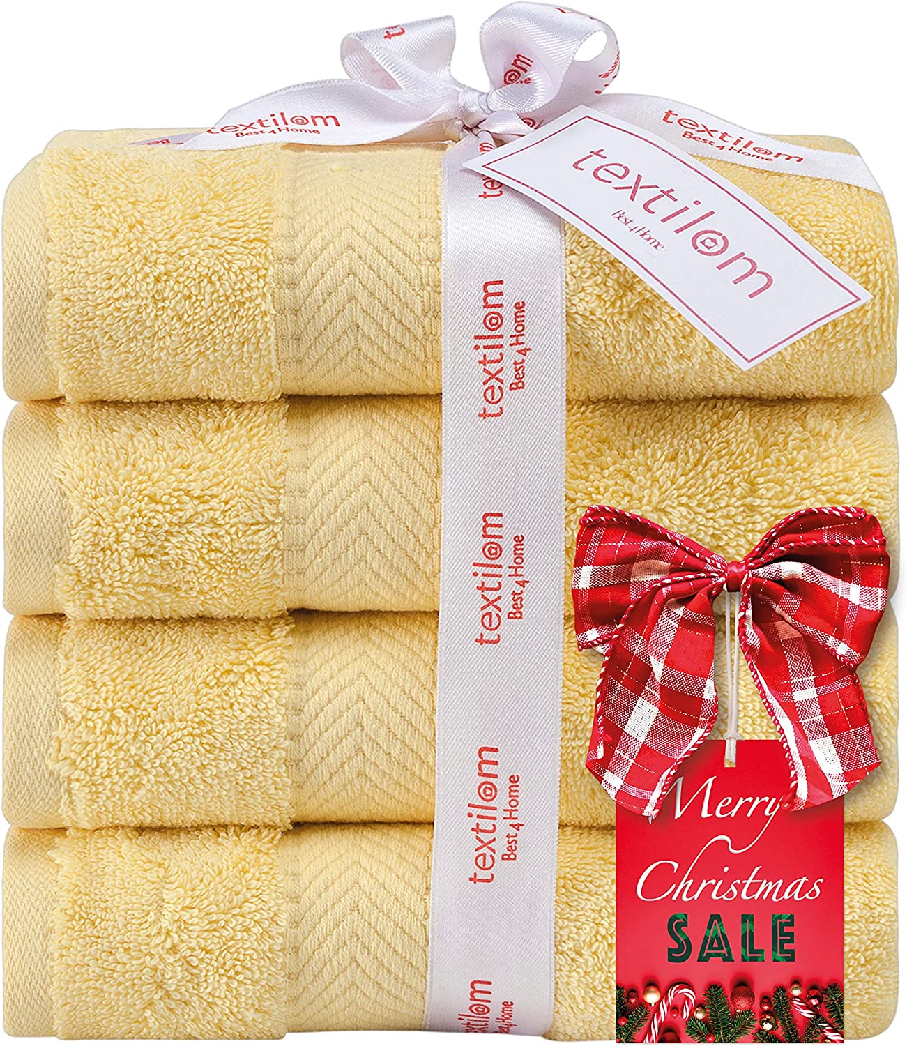 TEXTILOM 100% Turkish Cotton 6 Pcs Bath Towel Set, Luxury Bath Towels for