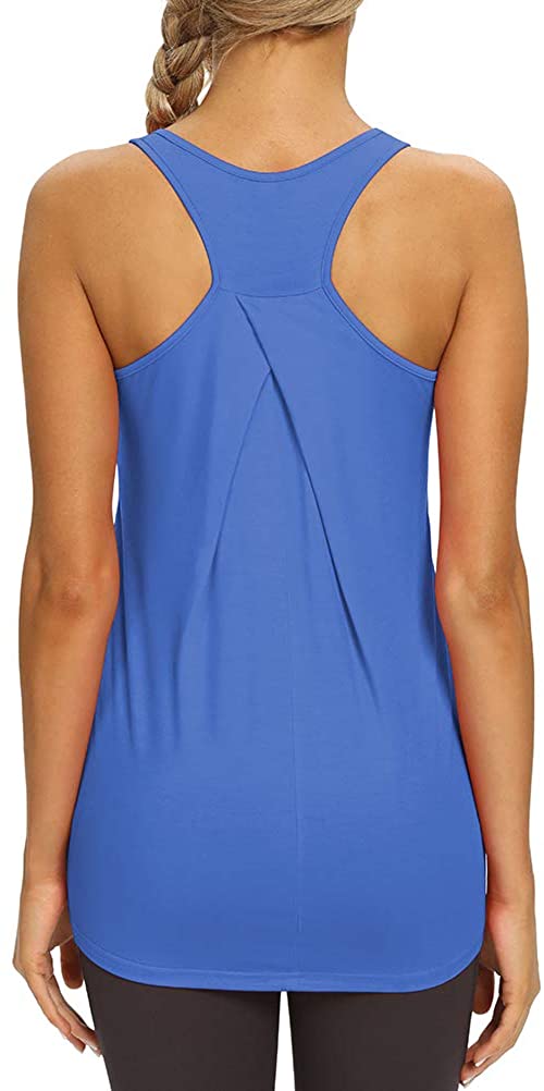 Mippo Womens Workout Tops Athletic Yoga Tennis Shirts Flowy Long Racerback Tank Tops 