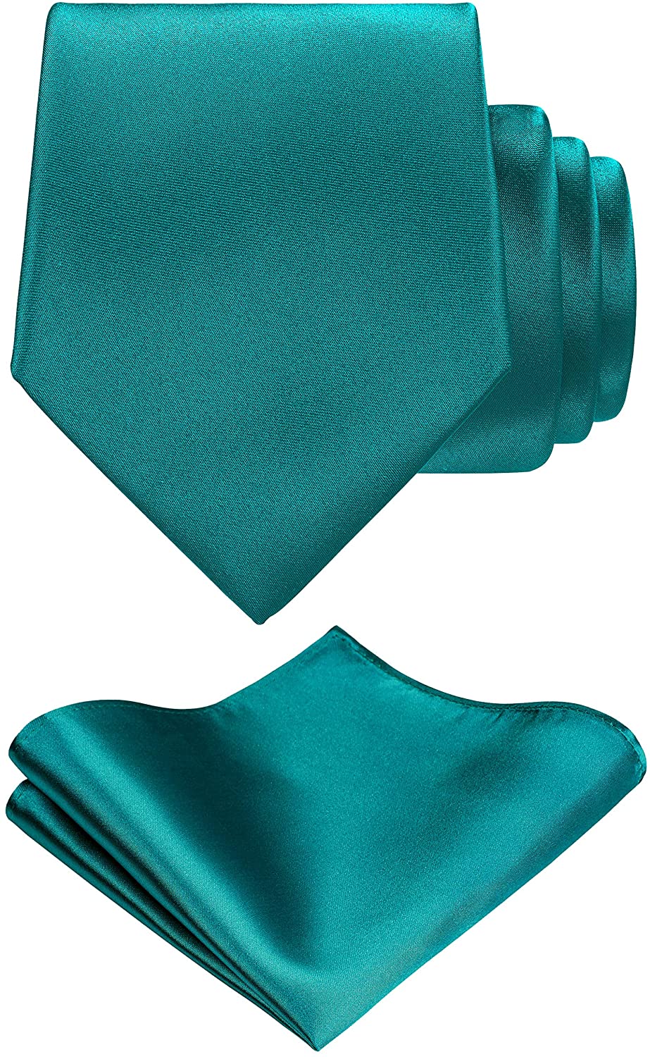 TIE G Solid Satin Color Formal Necktie and Pocket Square Sets in Gift Box 