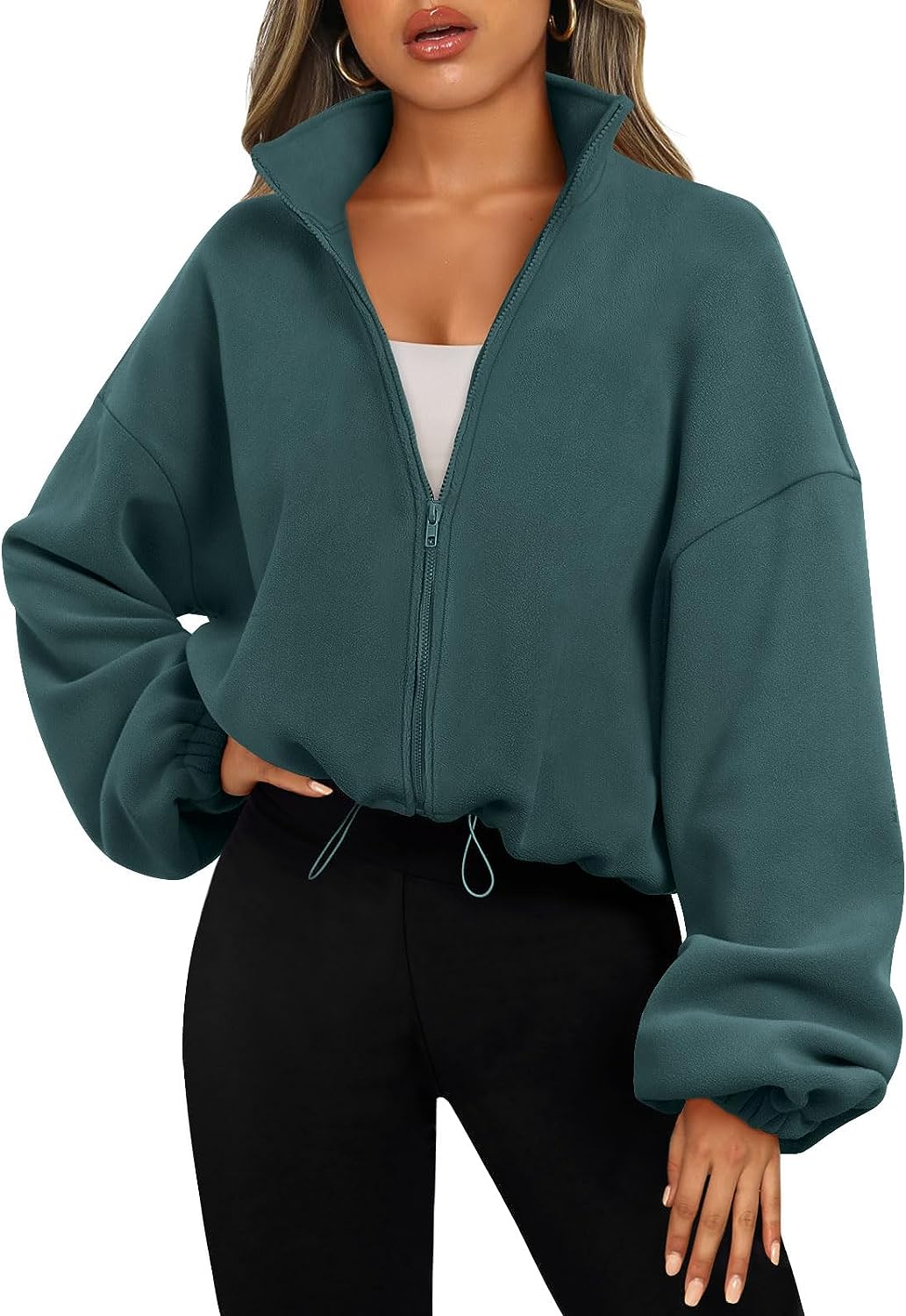 AUTOMET Womens Sweatshirts Cropped Hoodies Long Sleeve Crop Top