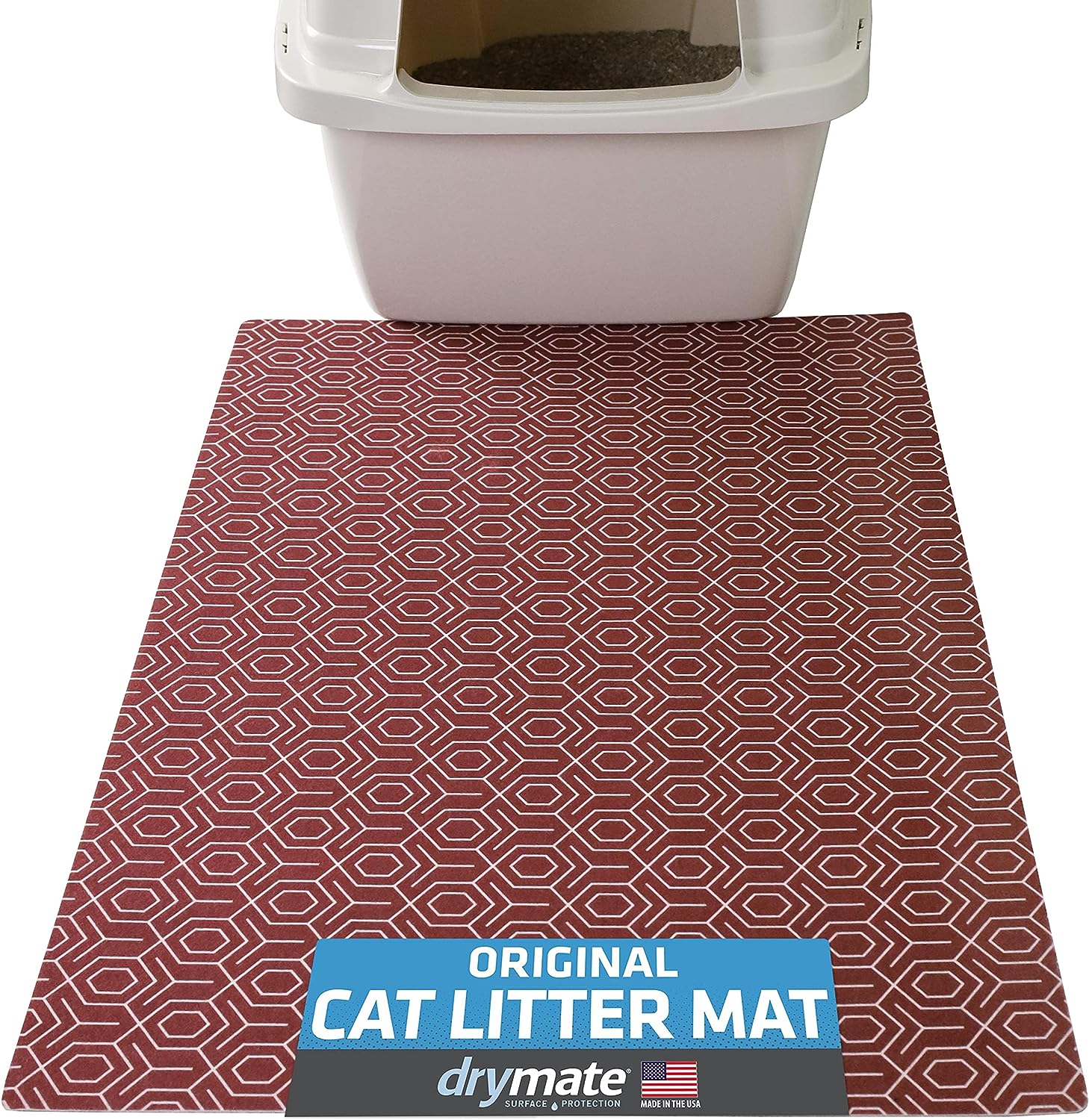 Messy Cats Silicone Cat Litter Mat, Red