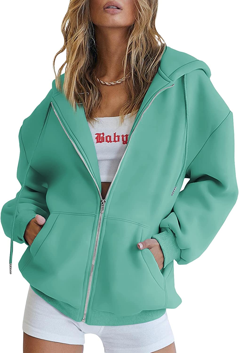 EFAN Women's Cute Hoodies Teen Girl Fall Jacket Oversized Sweatshirts  Casual Dra