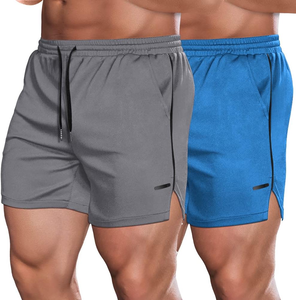 COOFANDY Men's 3 Pack Workout Gym Shorts Mesh Athletic Shorts Lightweight  Bodybuilding Training Short Pants with Pockets