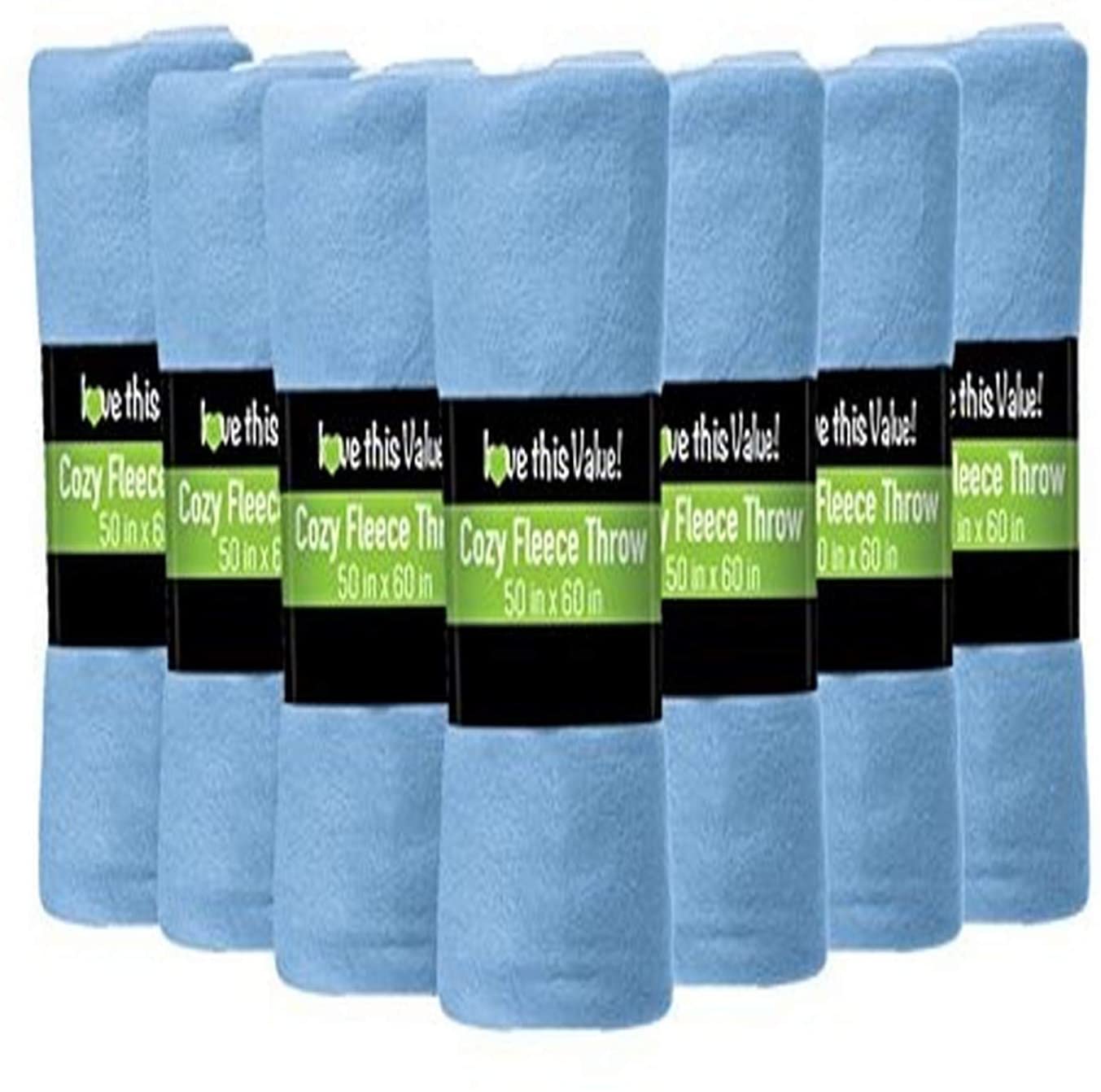 12 Pack Wholesale Soft Comfy Fleece Blankets 60 x 50 Cozy Throw Blankets Brown