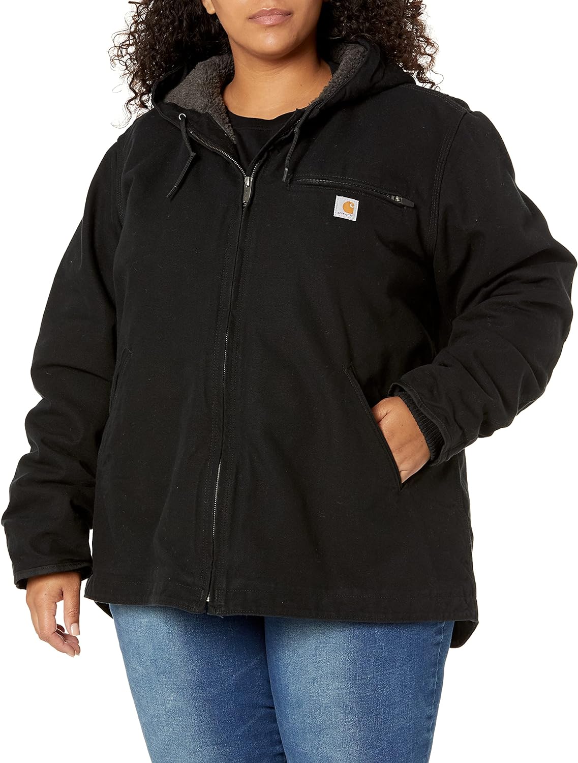 Carhartt Loose-Fit Washed Duck Sherpa-Lined Jacket for Ladies