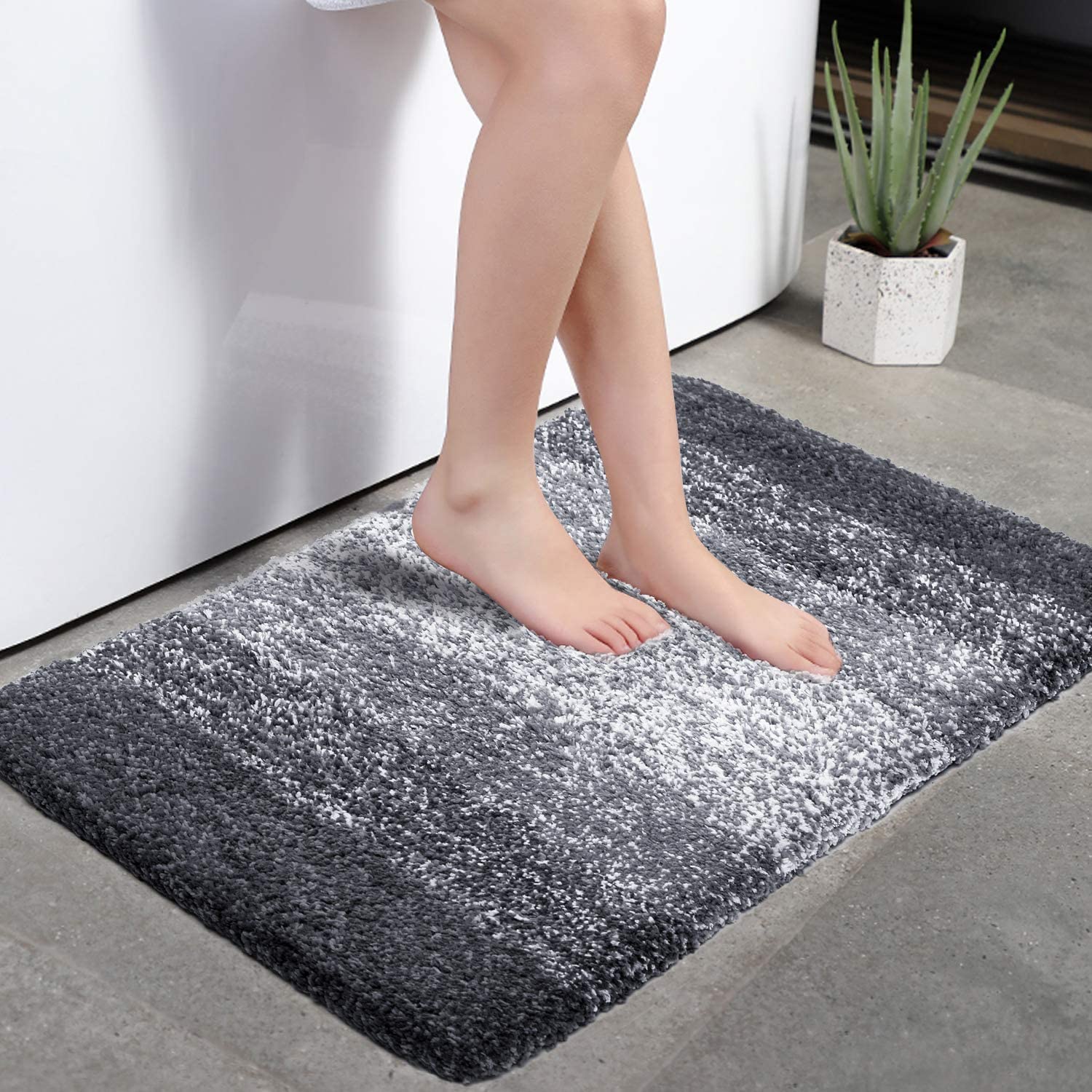Soft Microfibre Shaggy Bath Mat Non-Slip Rug Carpet Bathroom Shower Toilet A 