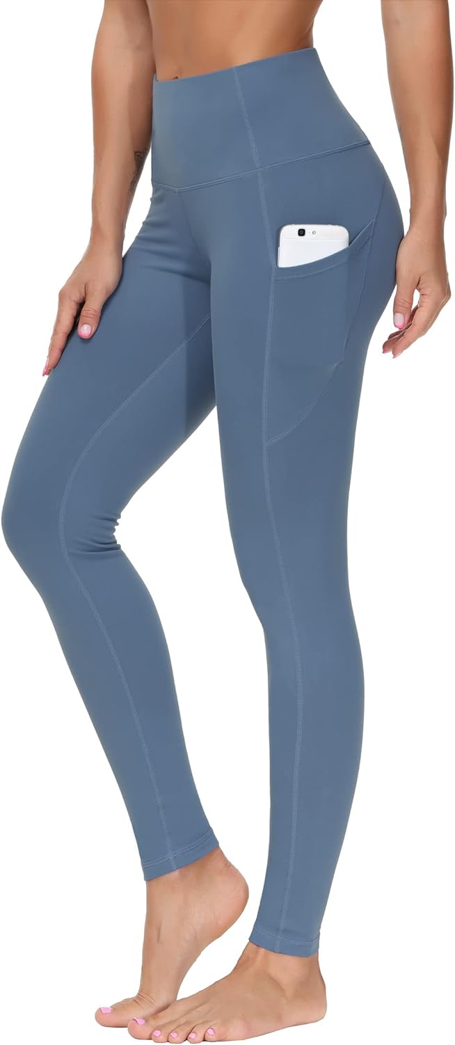 THE GYM PEOPLE Thick High Waist Yoga Pants with Pockets, Tummy Control  Workout Running Yoga Leggings