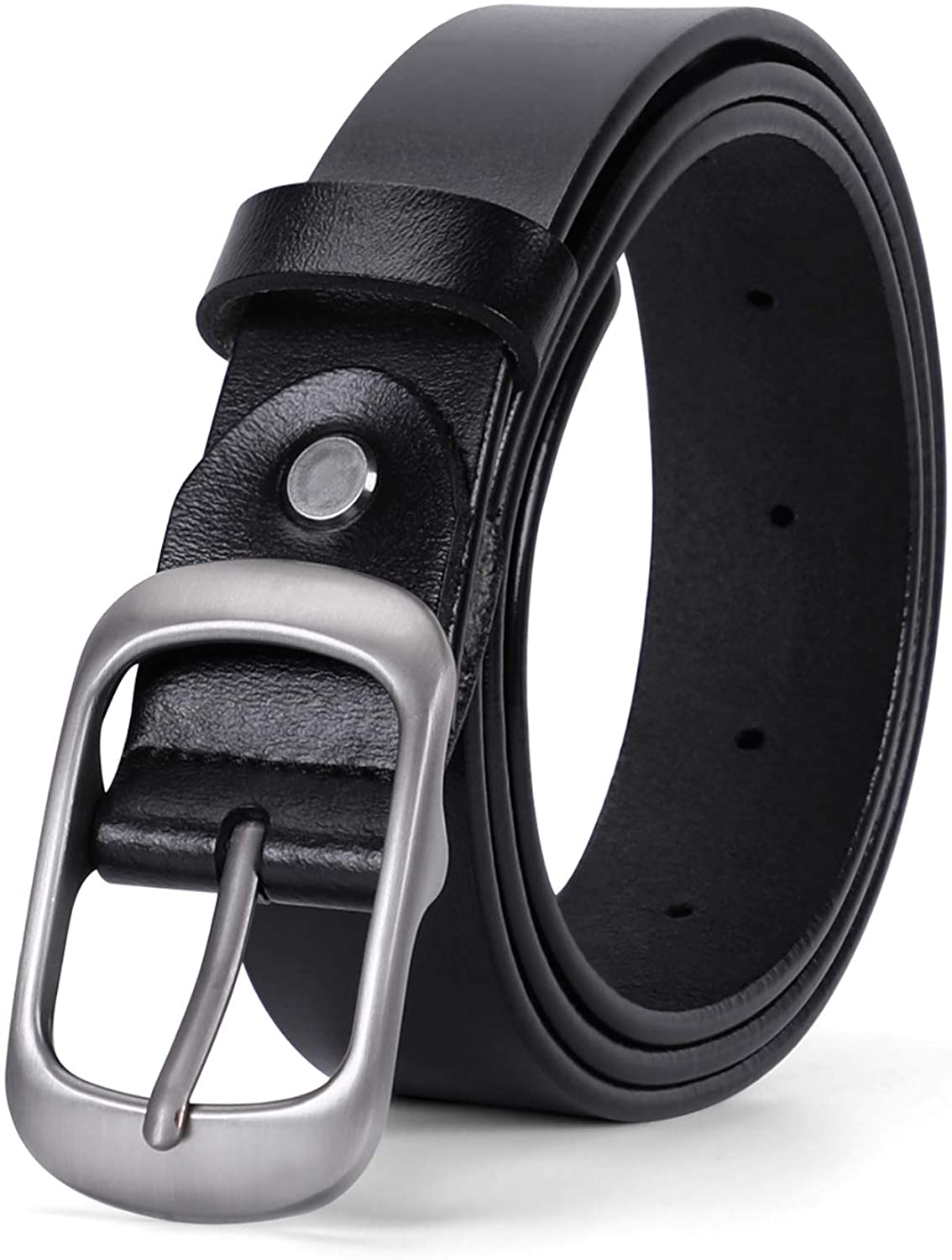 WERFORU Women Leather Belt Plus Size Polished Buckle for Jeans Pants at   Women's Clothing store